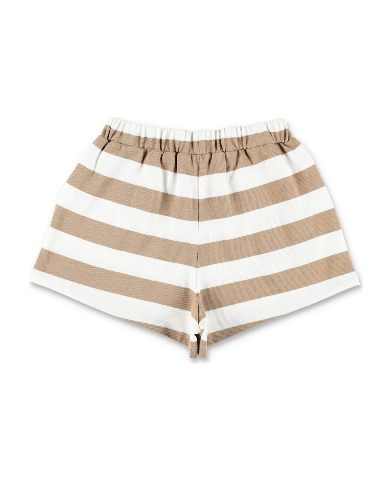 Douuod Kid - Striped Sweatshorts - WHITE BROWN STRIPES
