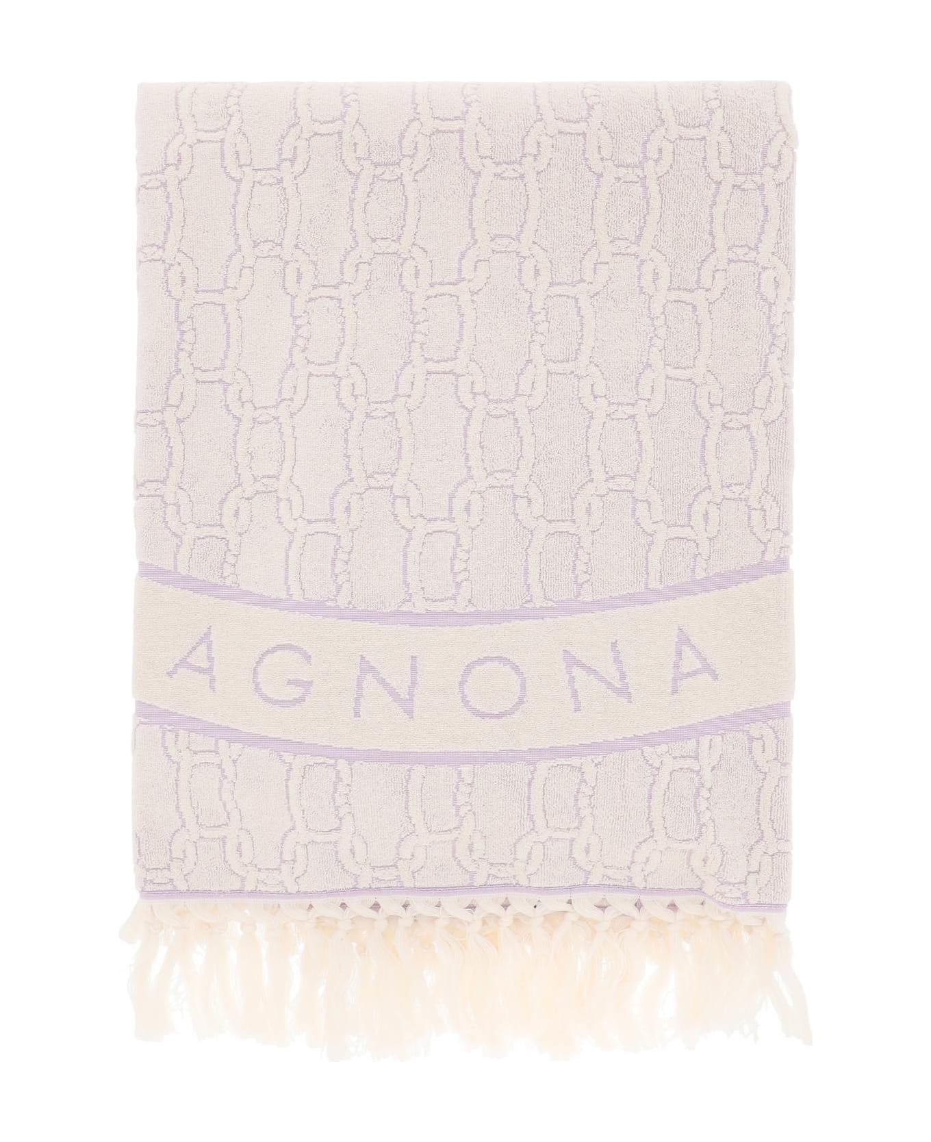 Agnona 'chain' Beach Towel - MALVA (White)