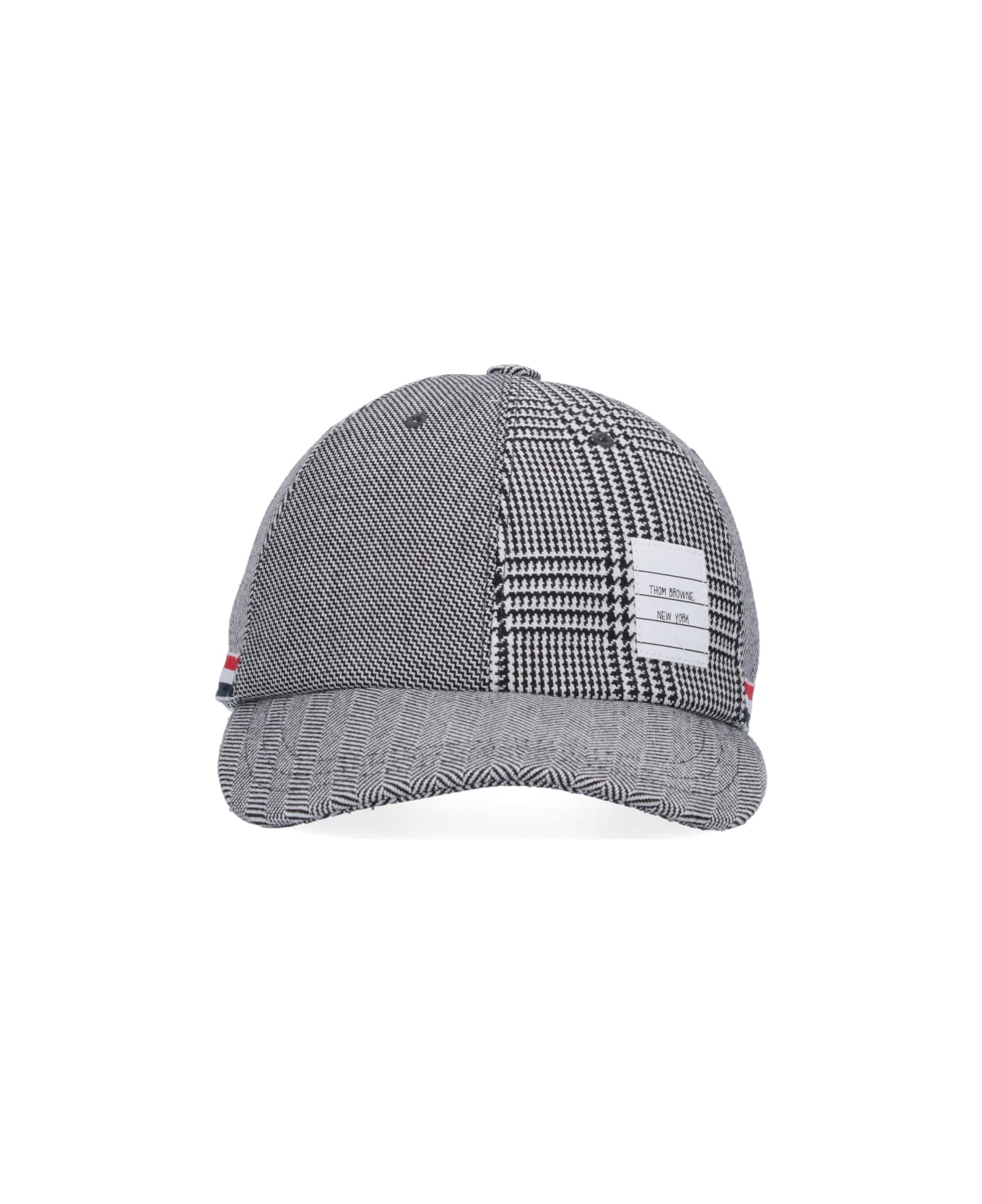 Thom Browne 
patchwork
 Baseball Hat - BLKWHT