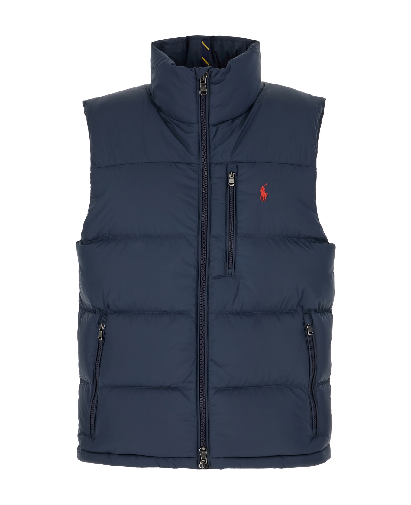 Polo Ralph Lauren Navy Blue Polyester Sleeveless Down Jacket - Blue