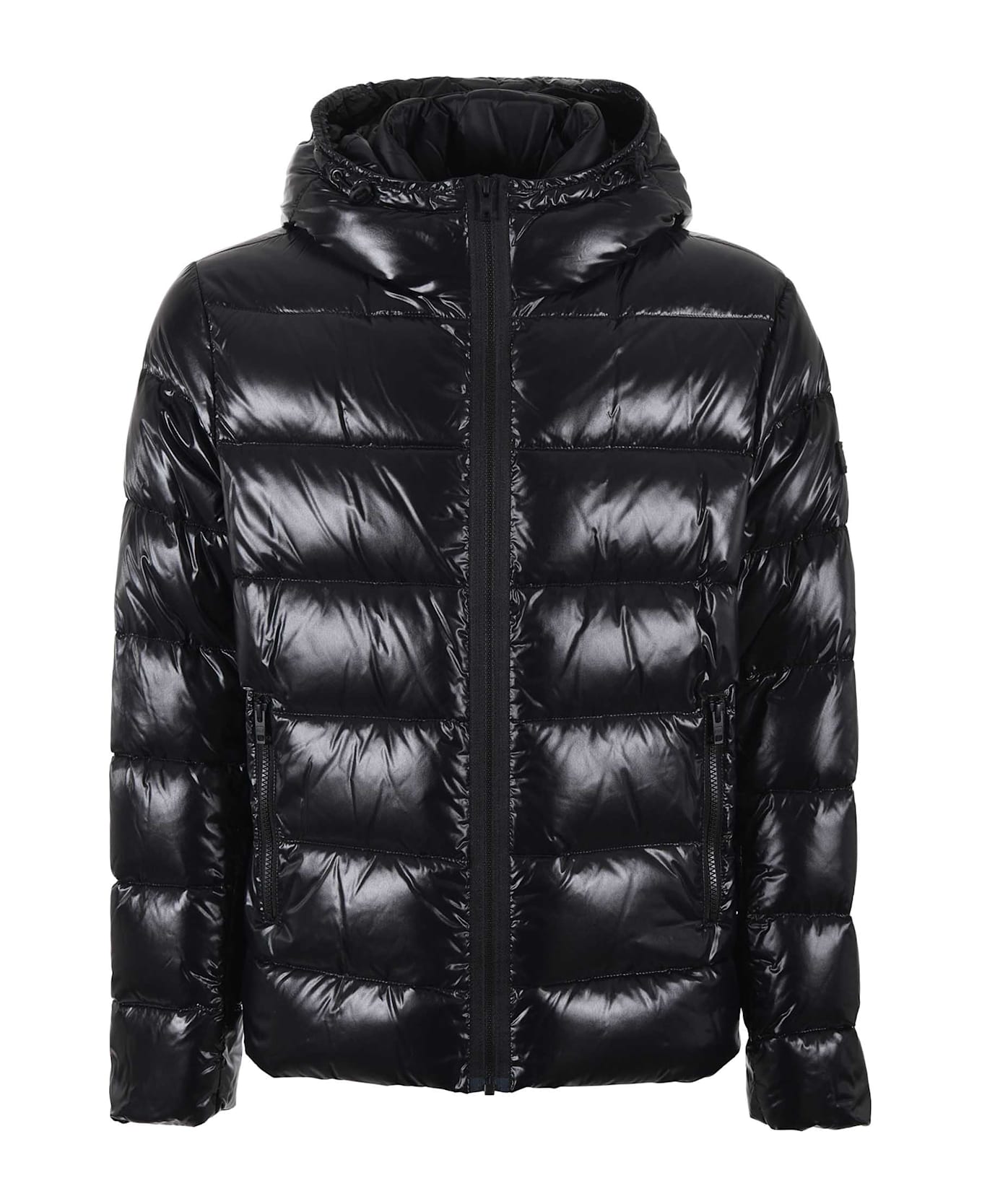 Fay Double Front Feather Jacket In Nylon - Black