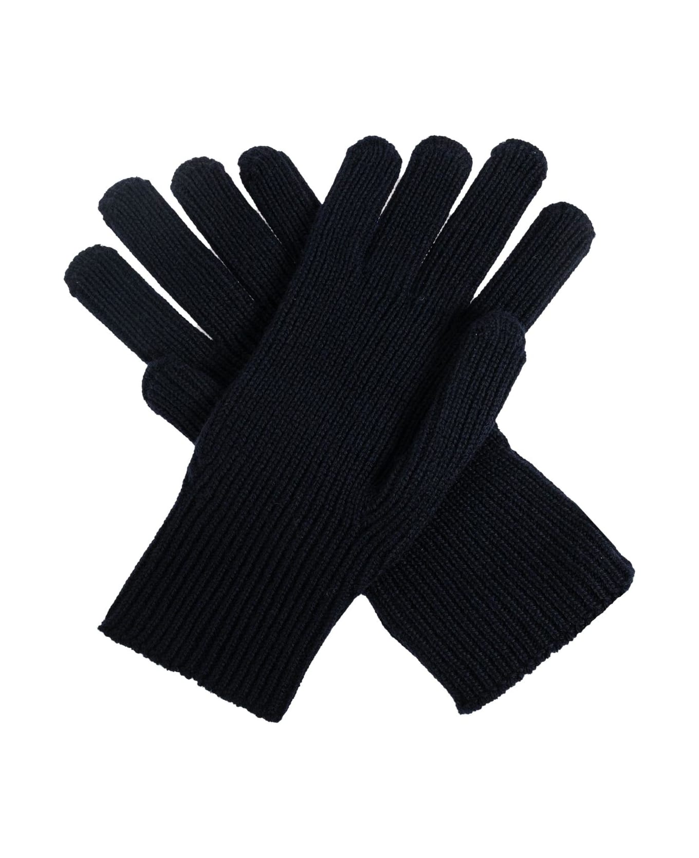 Moncler Wool Gloves With Logo Patch