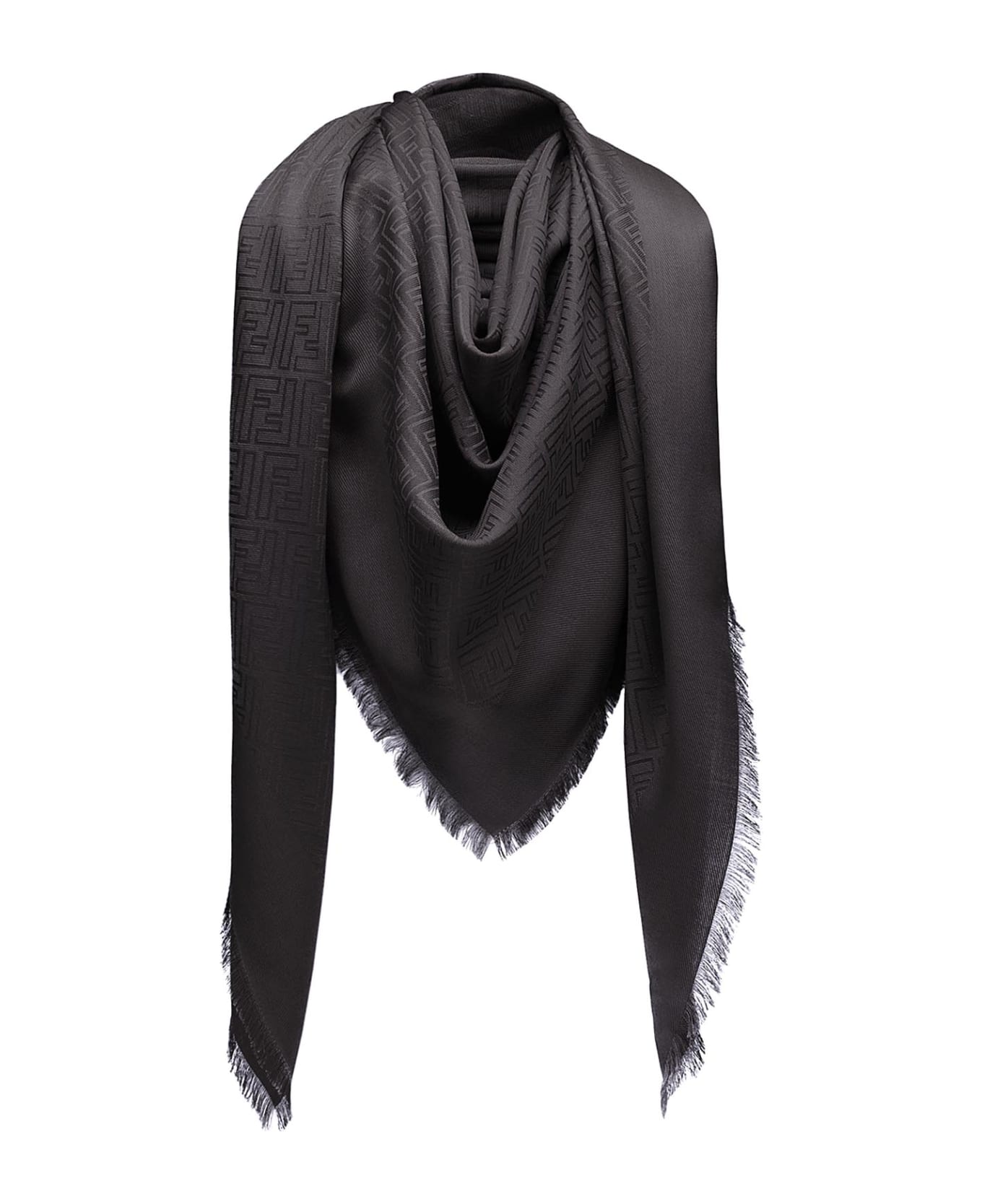 Fendi Fendi Ff Jacquard Shawl - NERO