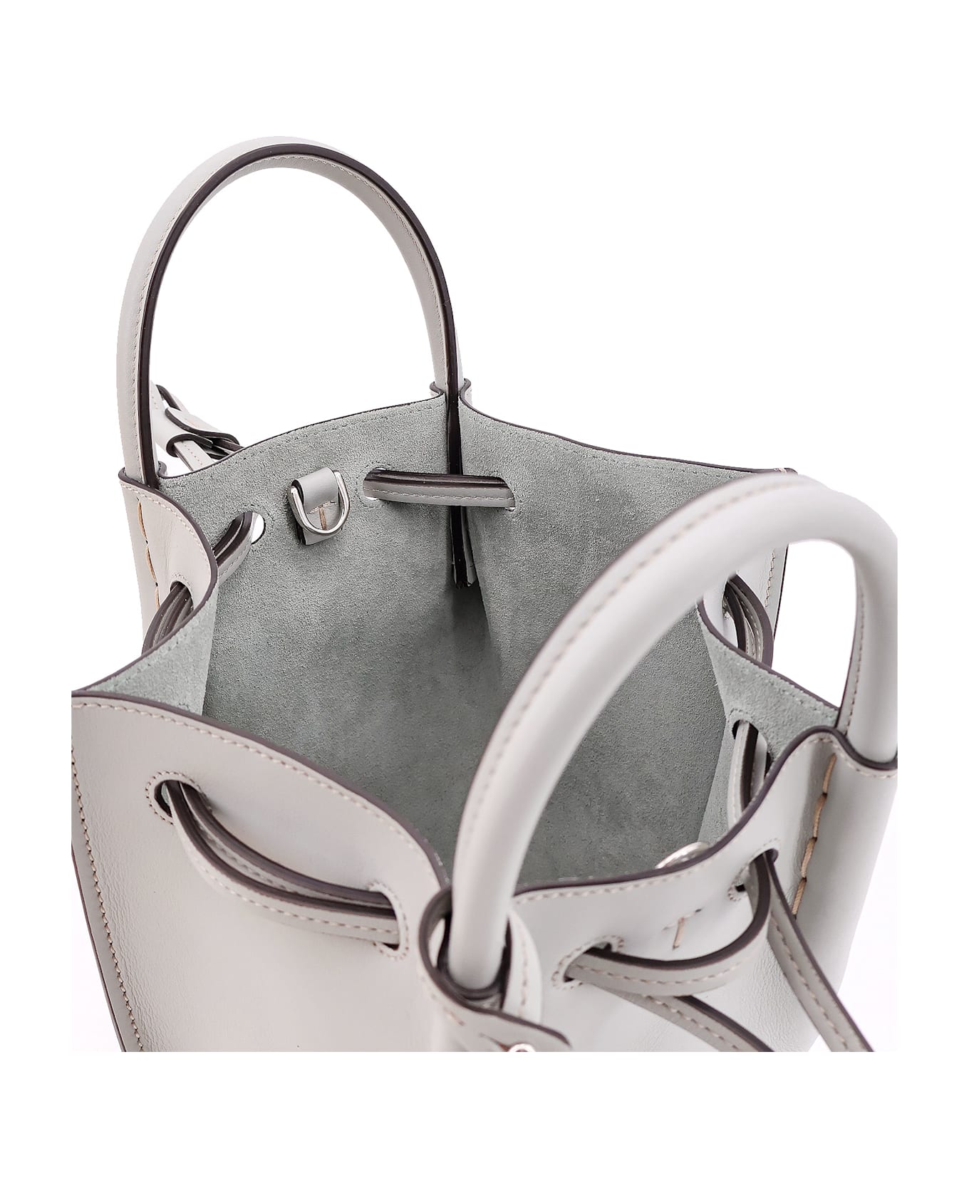 Tod
s Exposed Stitch Mini Bucket Bag - Grey