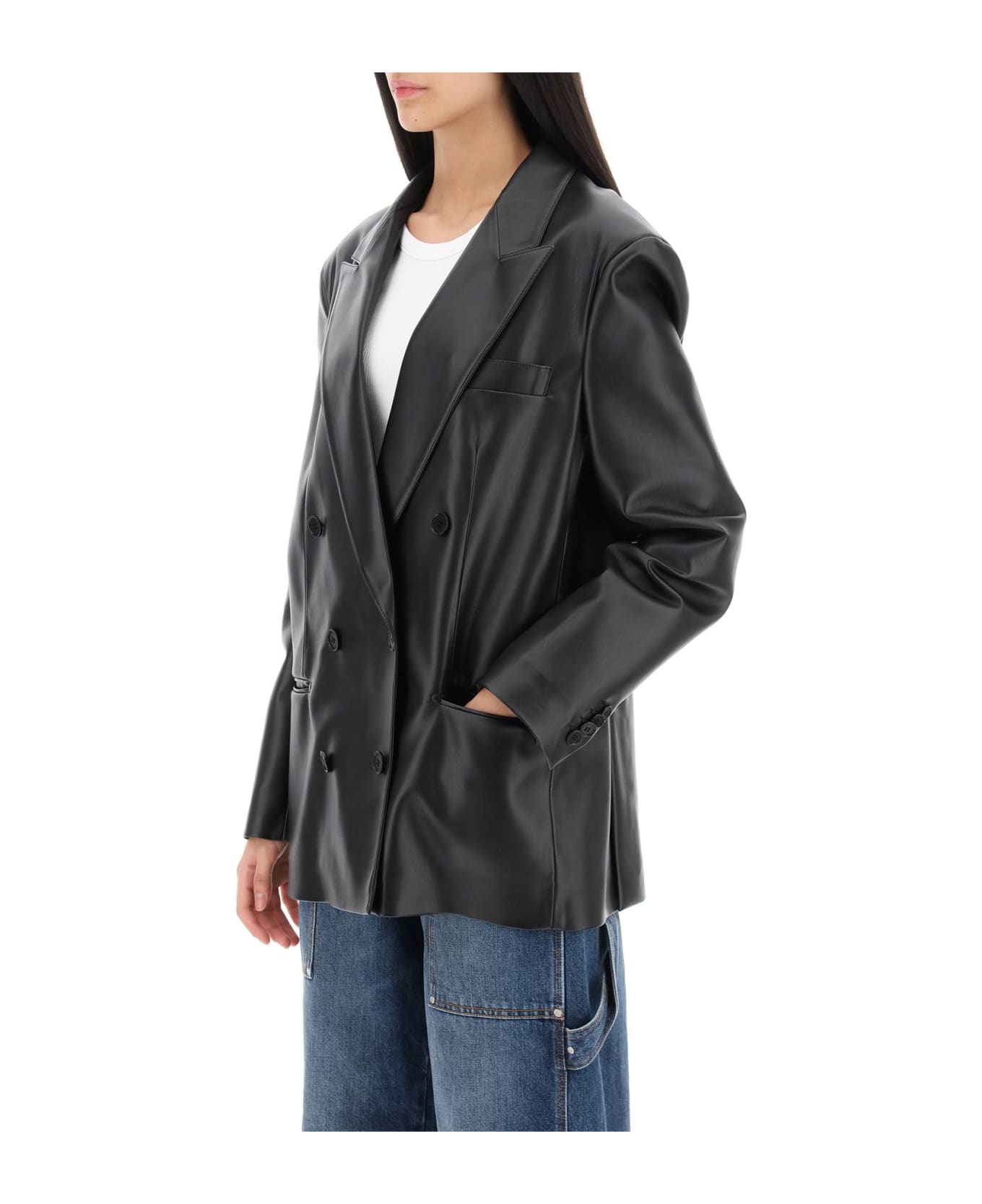 Stella McCartney Double-breasted Jacket In Vegan Leather - BLACK (Black) ブレザー