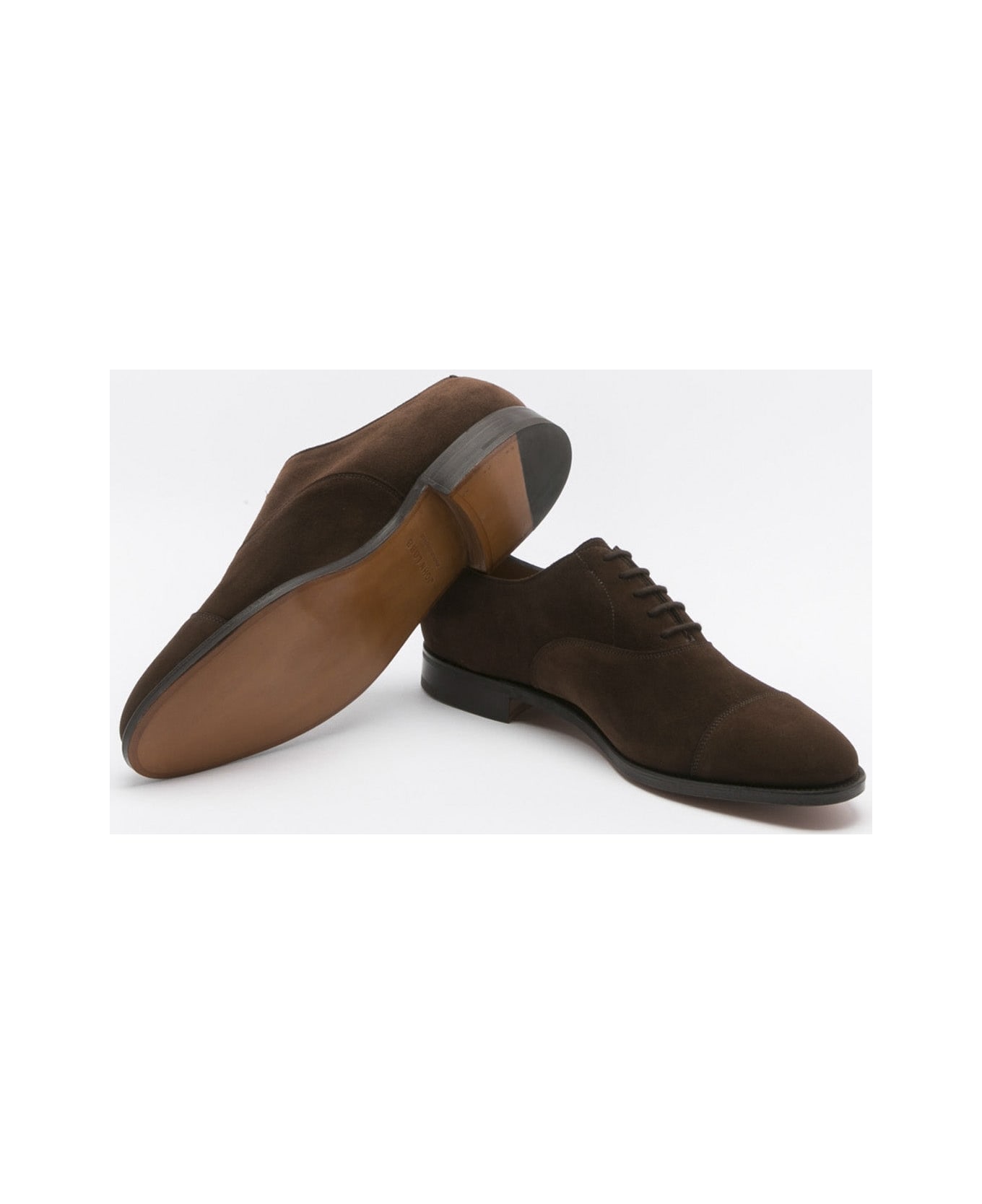 John Lobb City Ii Dark Brown Suede Oxford Shoe (fitting E)