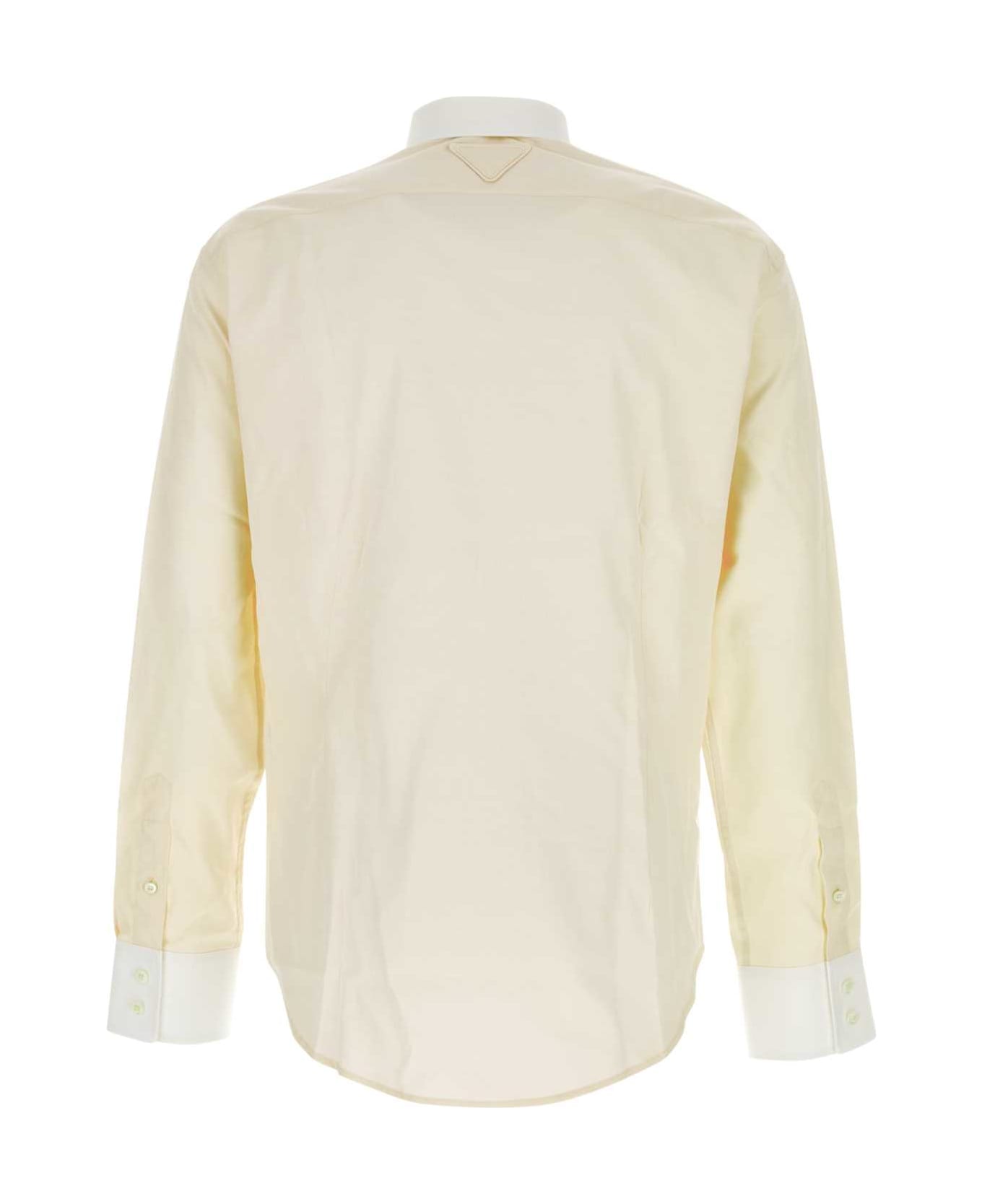 Prada Pastel Yellow Poplin Shirt - CREMABIANCO