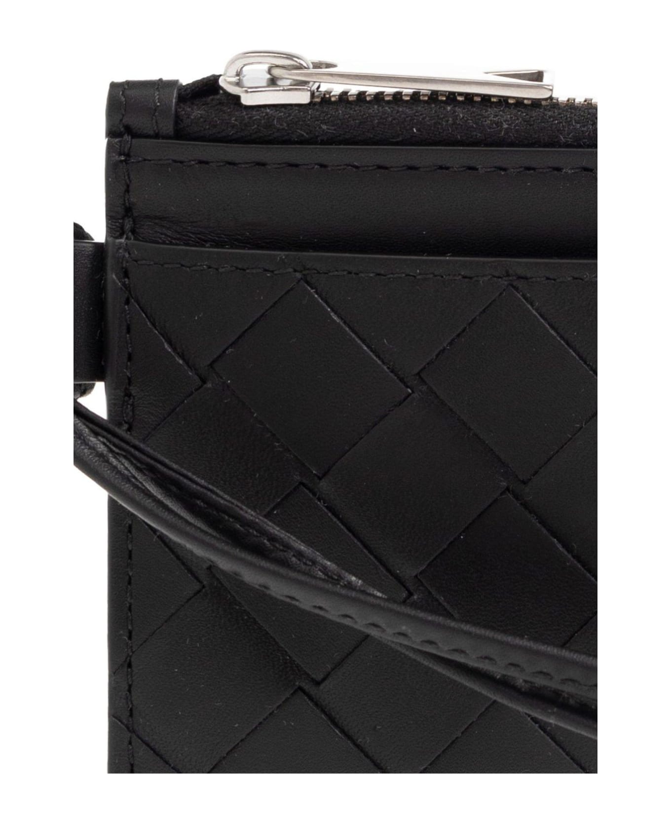 Bottega Veneta Intrecciato L-zippered Card Holder - BLACK