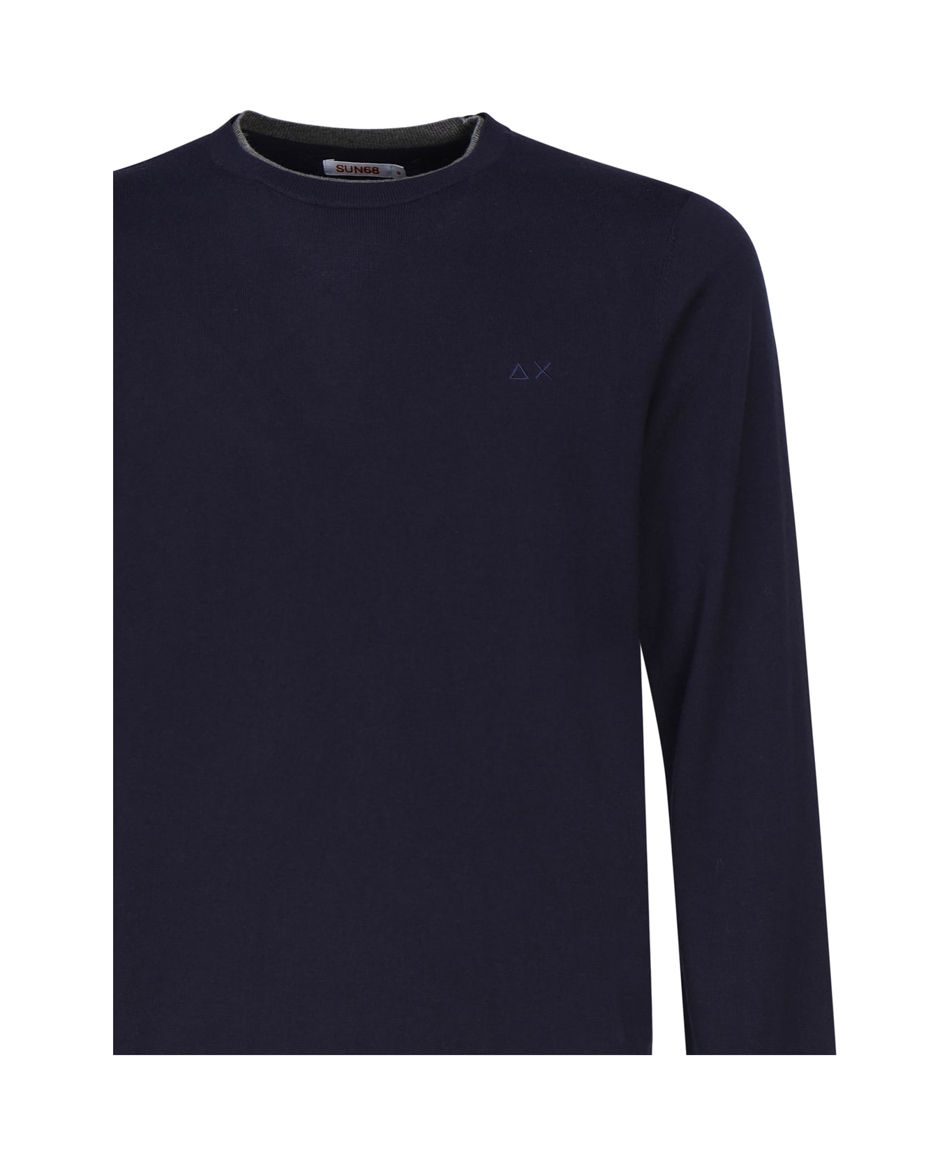 Sun 68 Sweater With Embroidered Logo - Blue