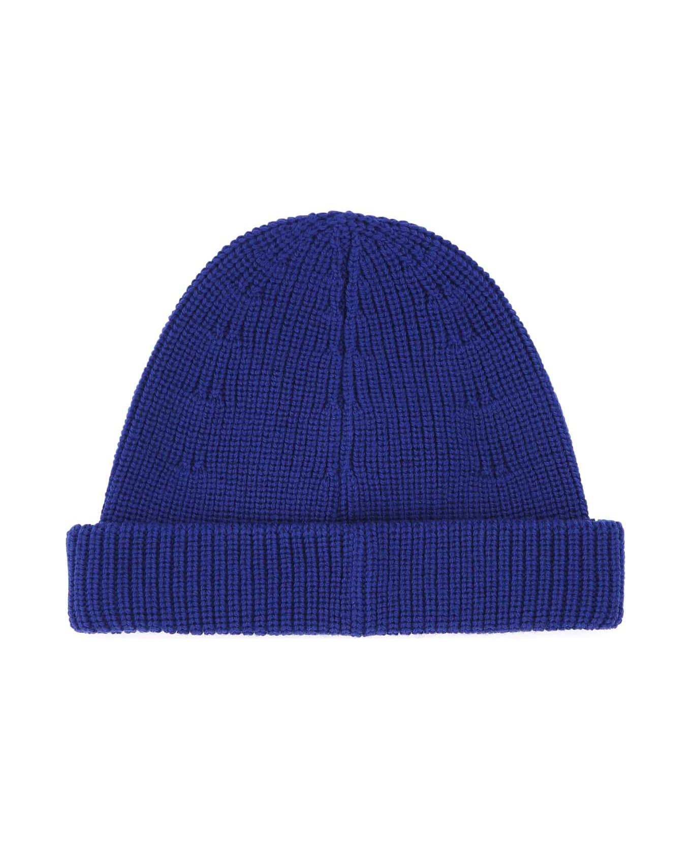 VETEMENTS Blue Wool Beanie Hat - ROYALBLUE