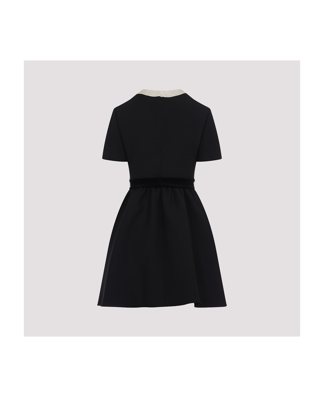 Valentino Black And Beige Wool And Silk Dress - Auy Nero Soft Beige