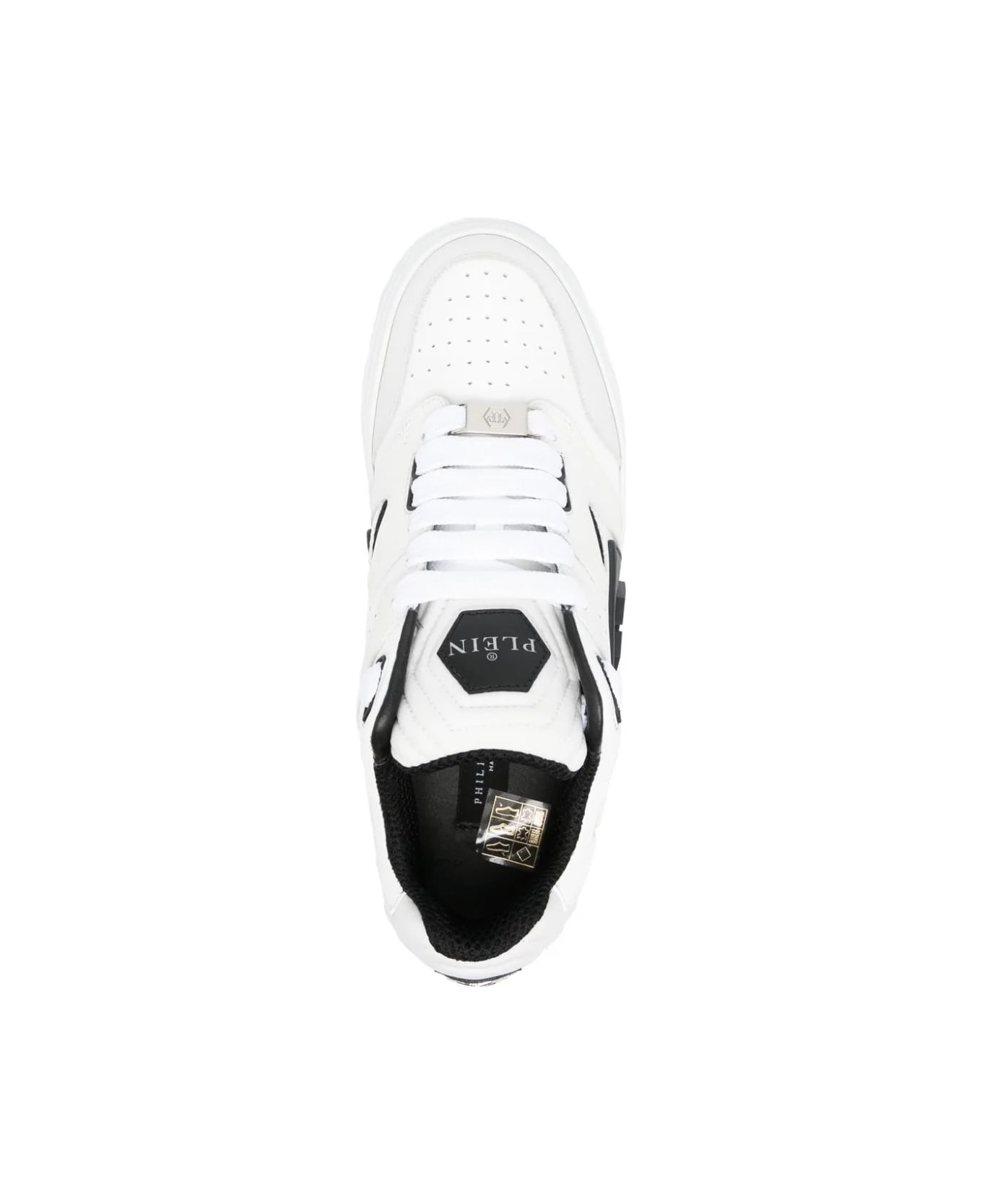 Philipp Plein White And Black Phantom Street Sneakers - White