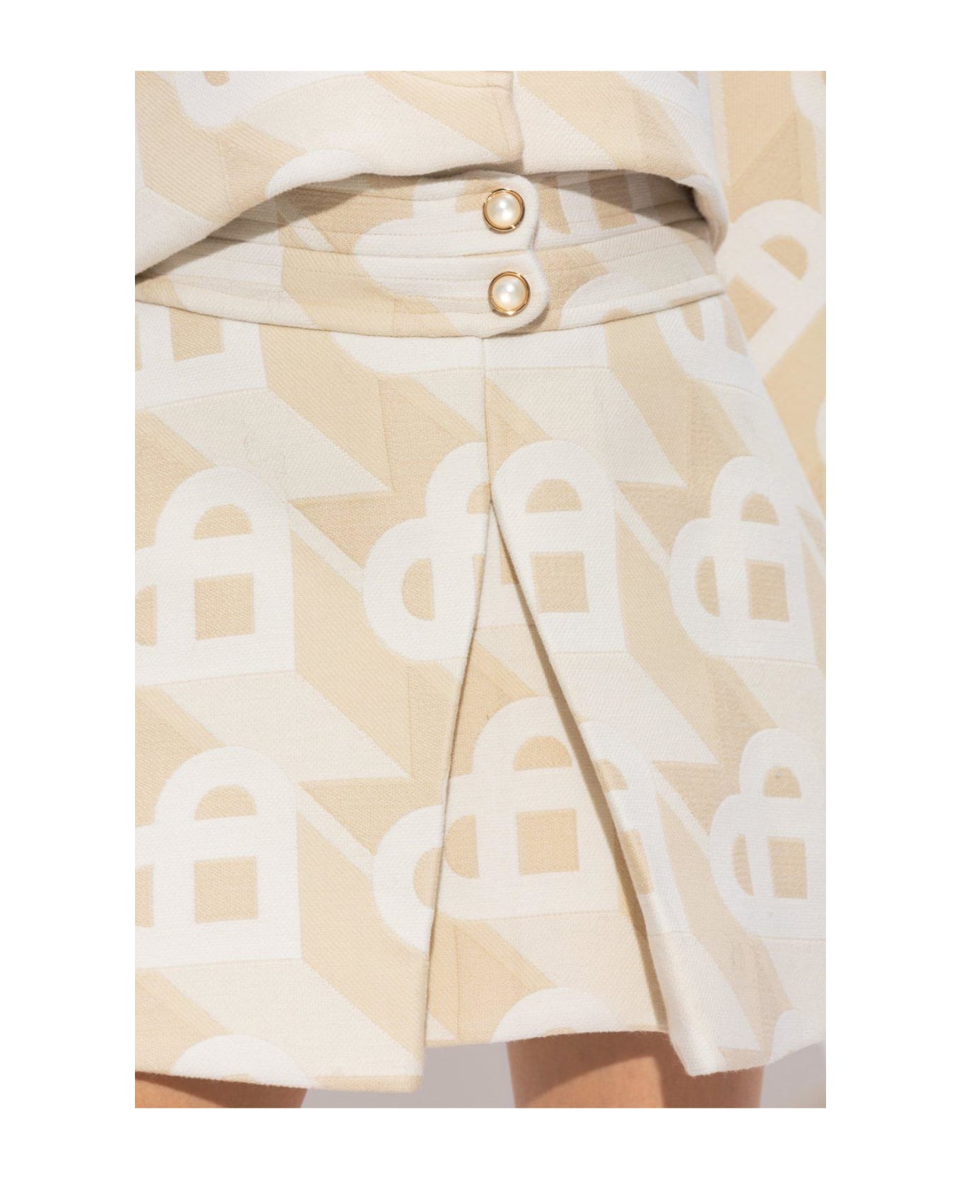Casablanca Monogram-pattern Front Slit Mini Skirt