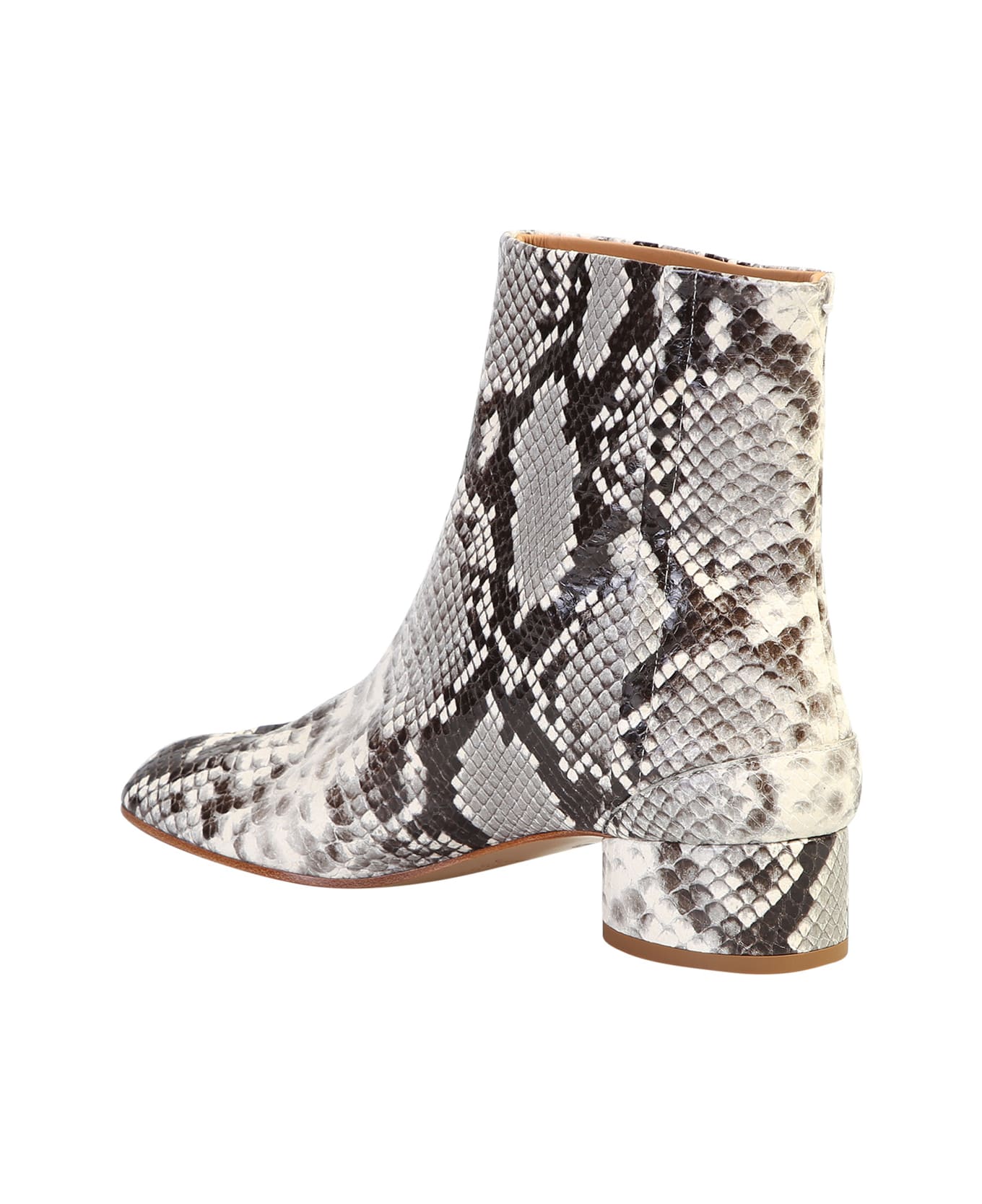 Maison Margiela Tabi Snakeskin Print Ankle Boots - Beige