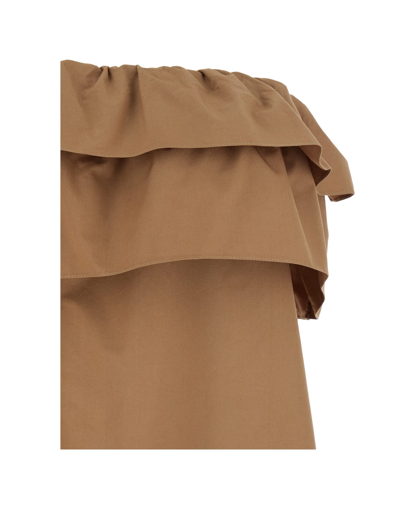 Saint Laurent Ruffled Strapless Maxi Dress - Beige