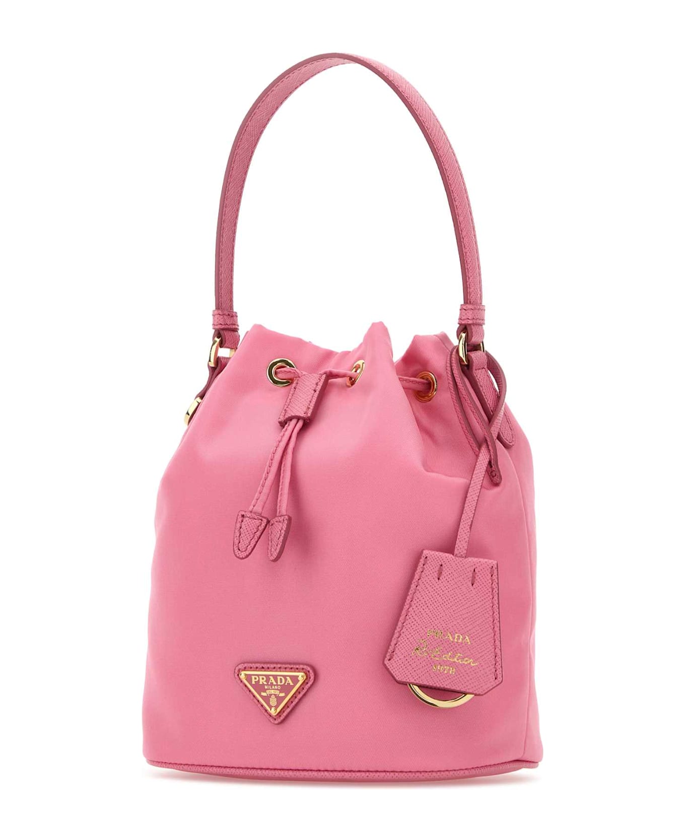 Prada Pink Nylon Bucket Bag - BEGONIA