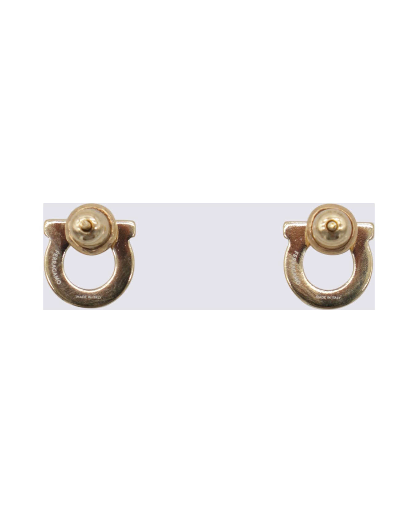 Ferragamo Gold Brass Earrings - Golden