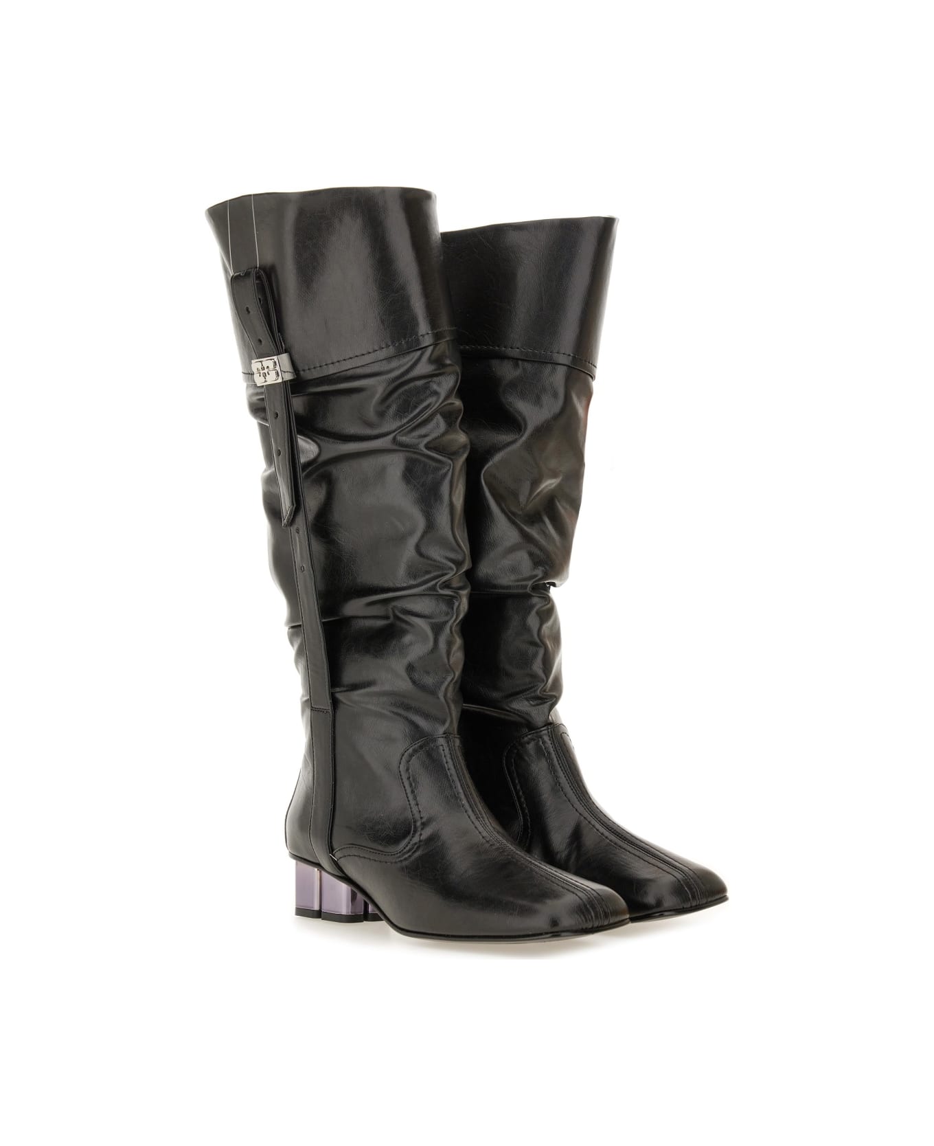 Ganni Slouchy Boot "butterfly" - BLACK