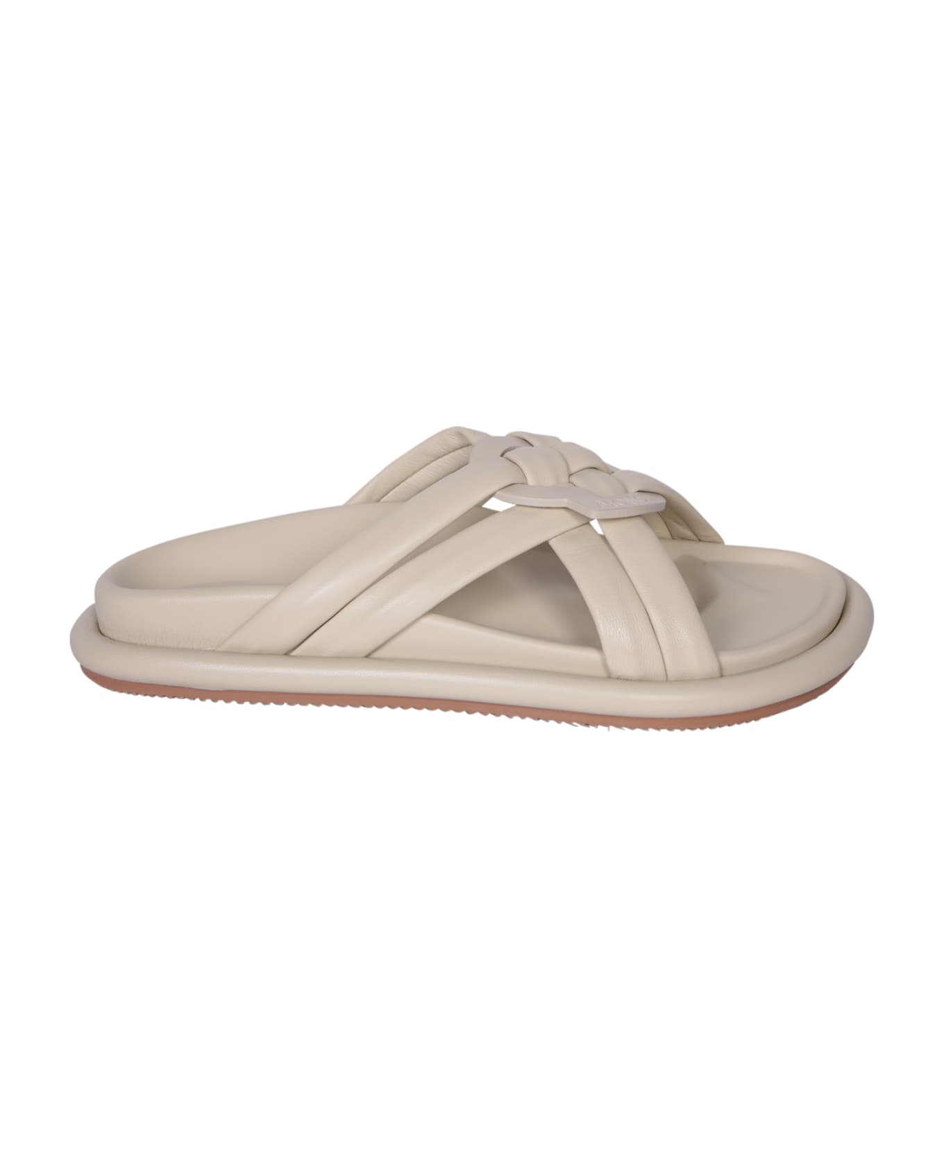 Moncler Bell Soft Ivory Sandals - White