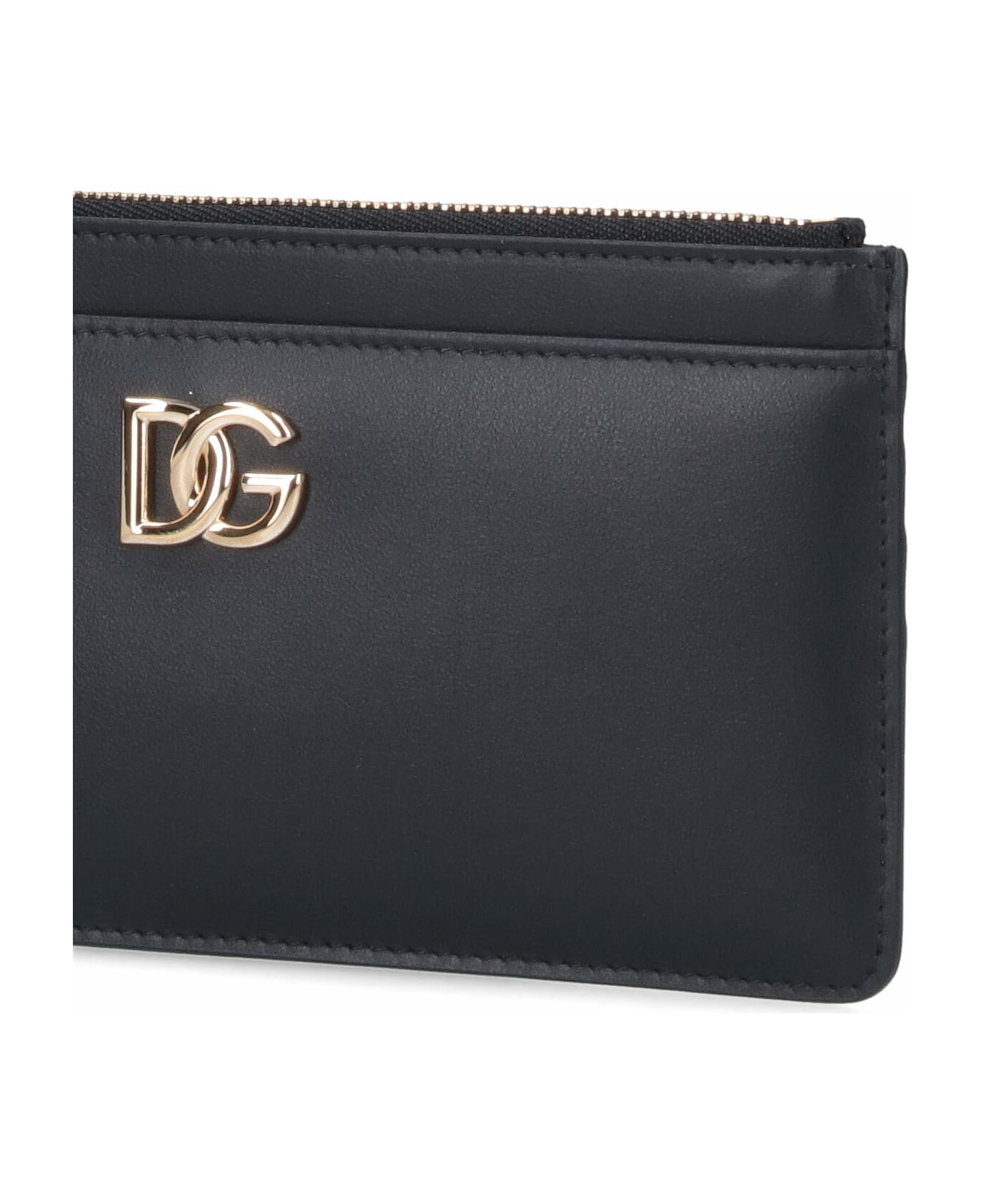 Dolce & Gabbana Logo Leather Cardholder - Black
