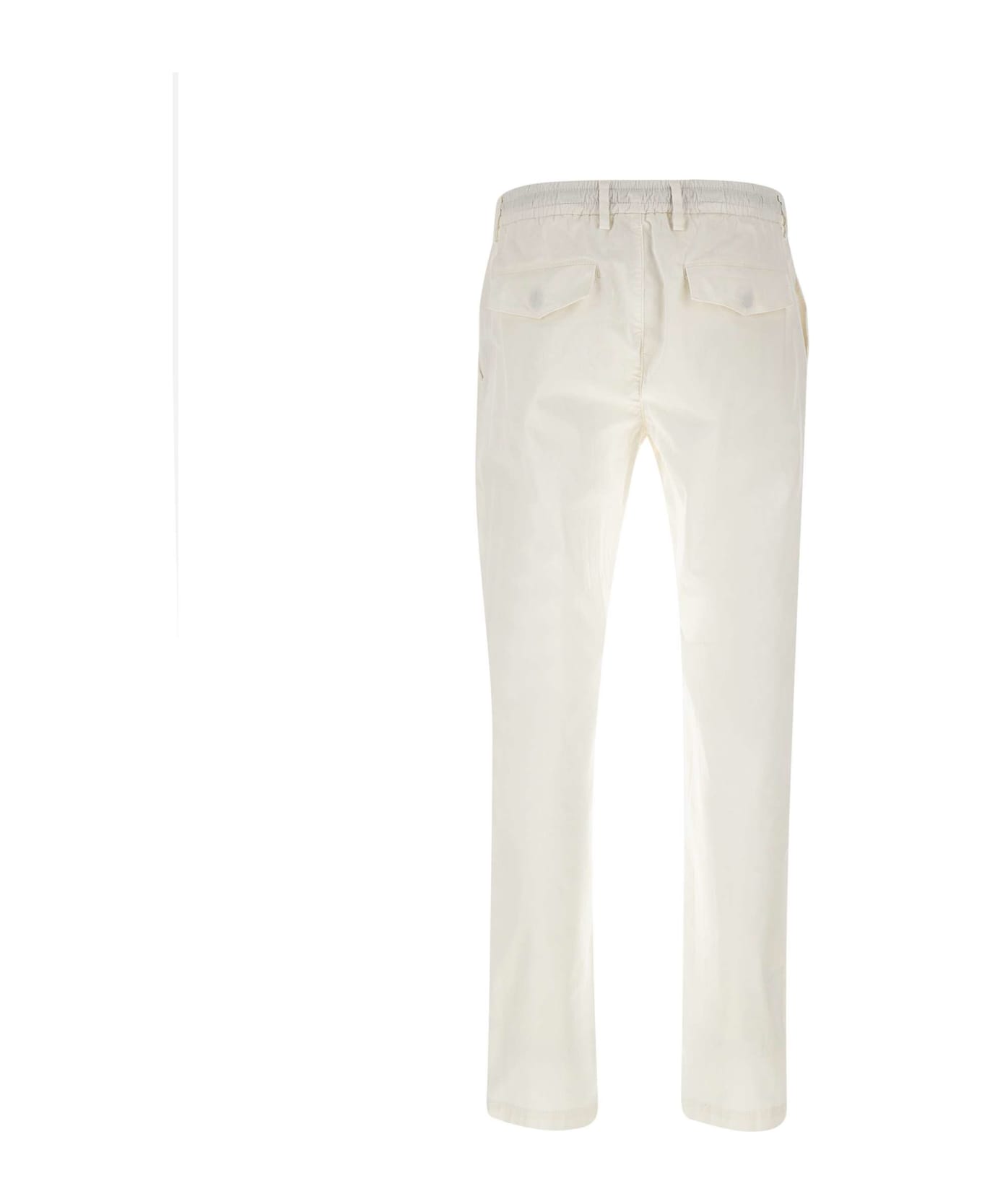 Eleventy Stretch Cotton Trousers - WHITE