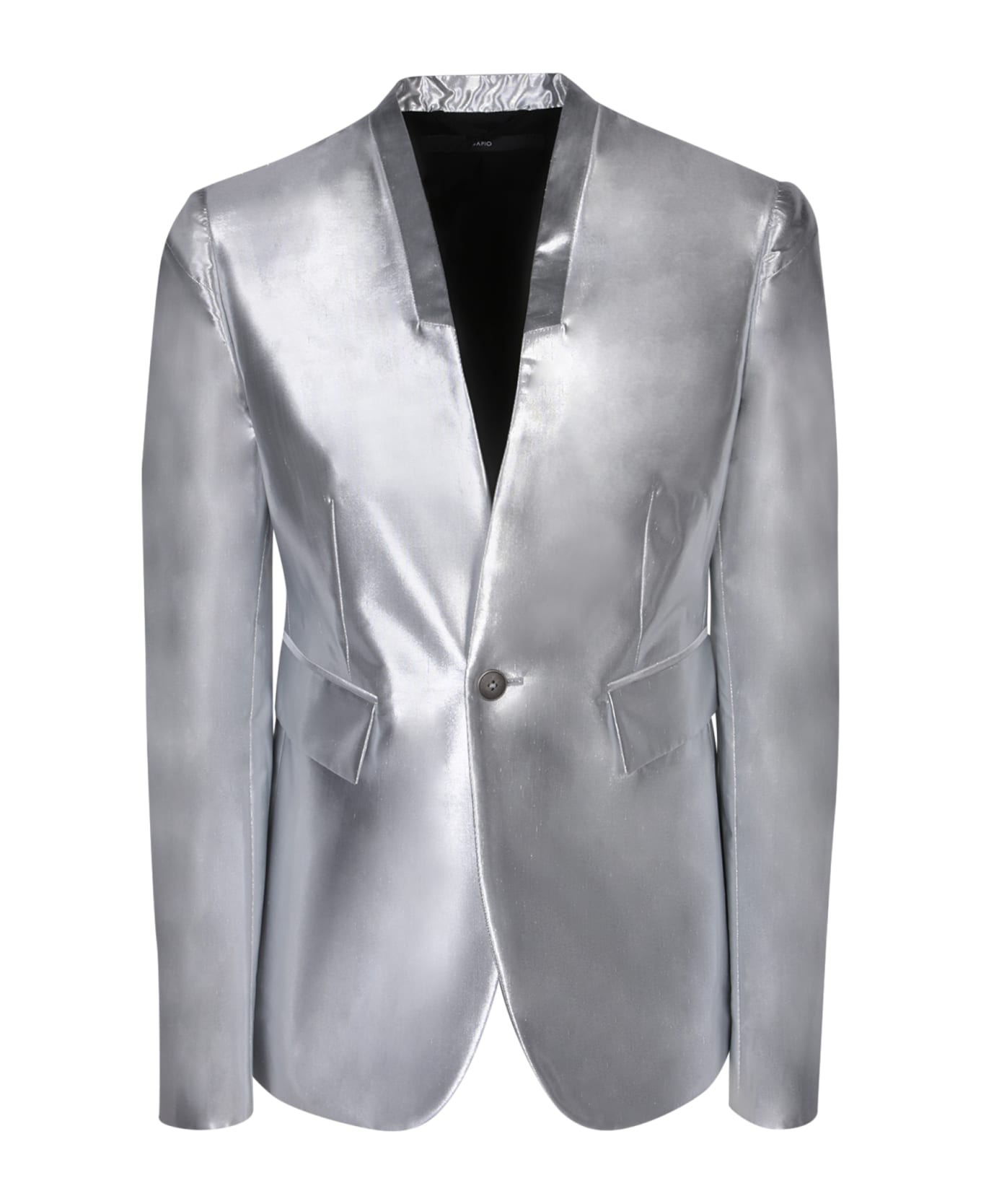 Sapio Lurex Fabric Jacket In Silver - Metallic