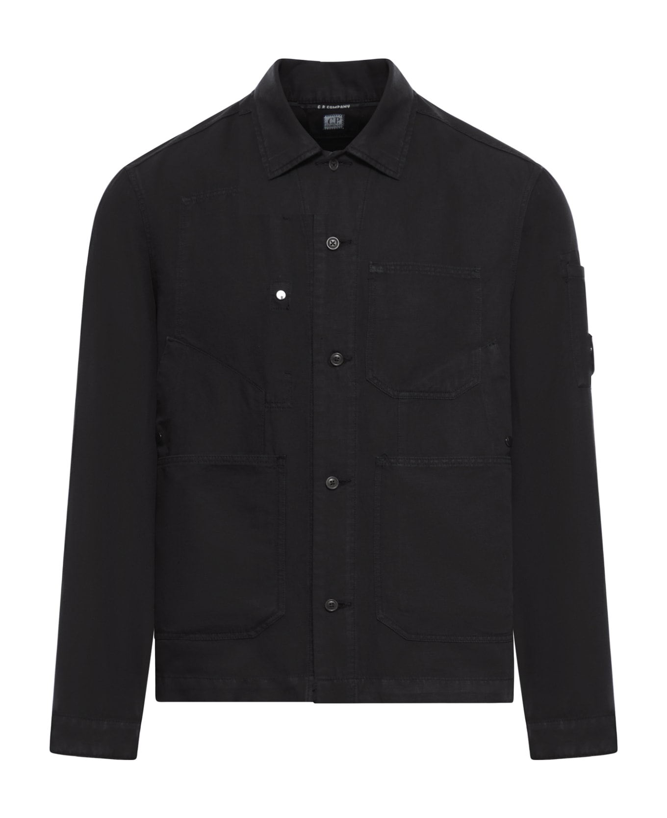 C.P. Company Patched Pocket Buttoned Overshirt - Black