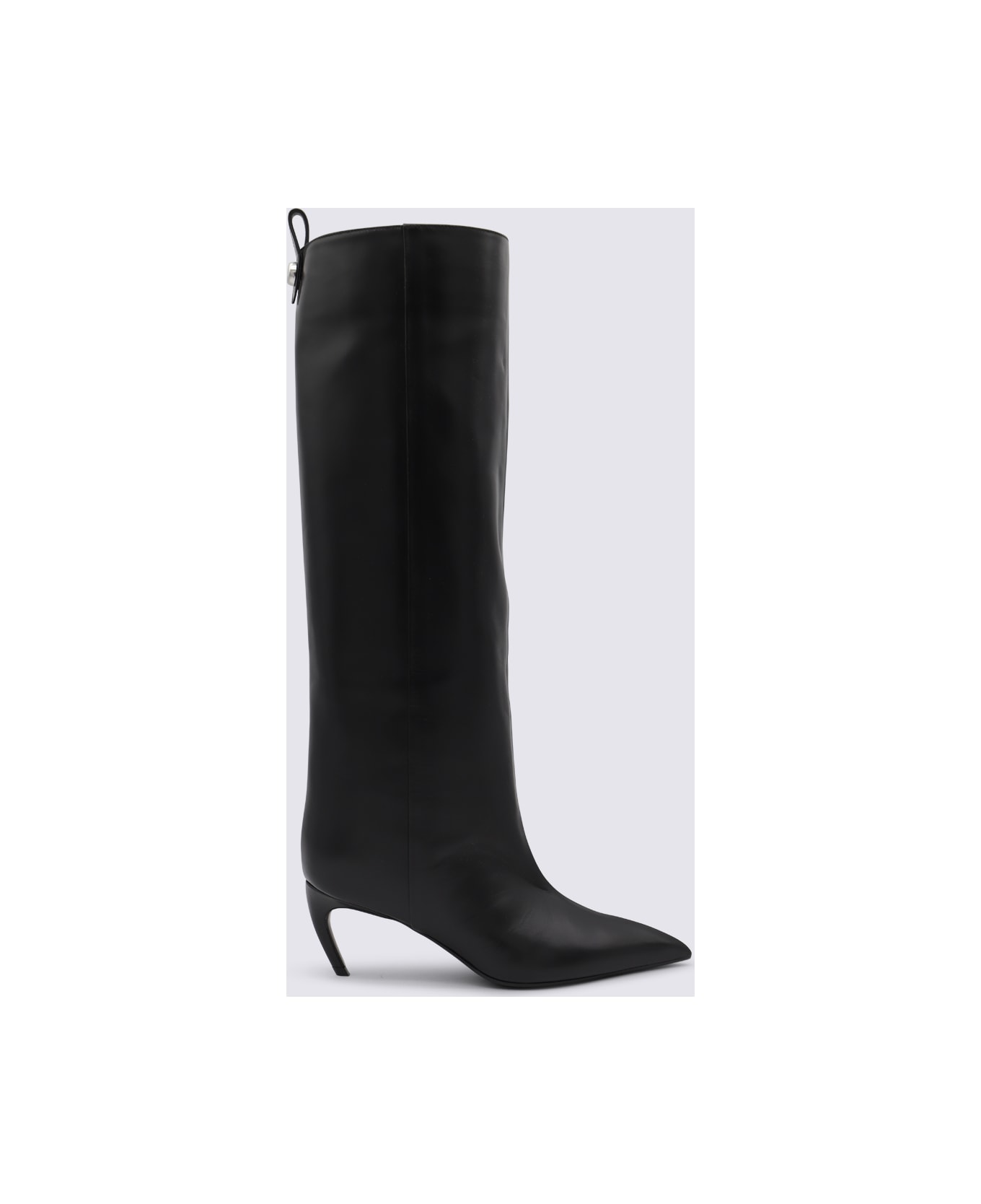 The Attico Black Leather Boots - Black