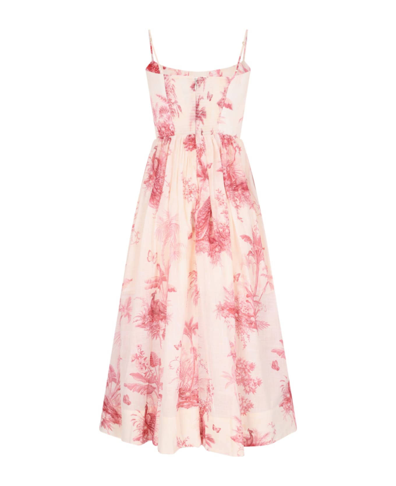 Zimmermann 'waverly Corset' Midi Dress - Crema