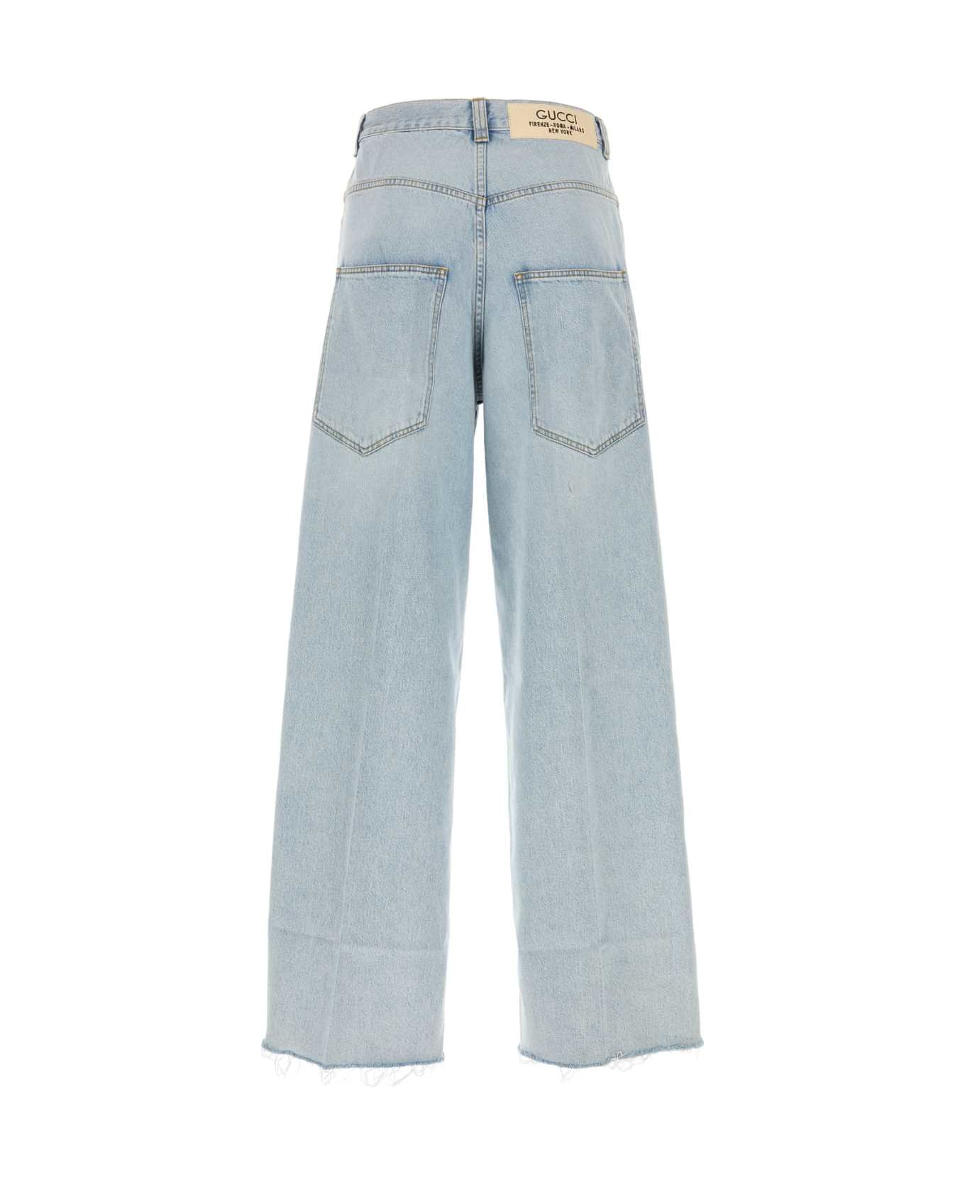 Gucci Denim Wide-leg Jeans - LIGHTBLUE