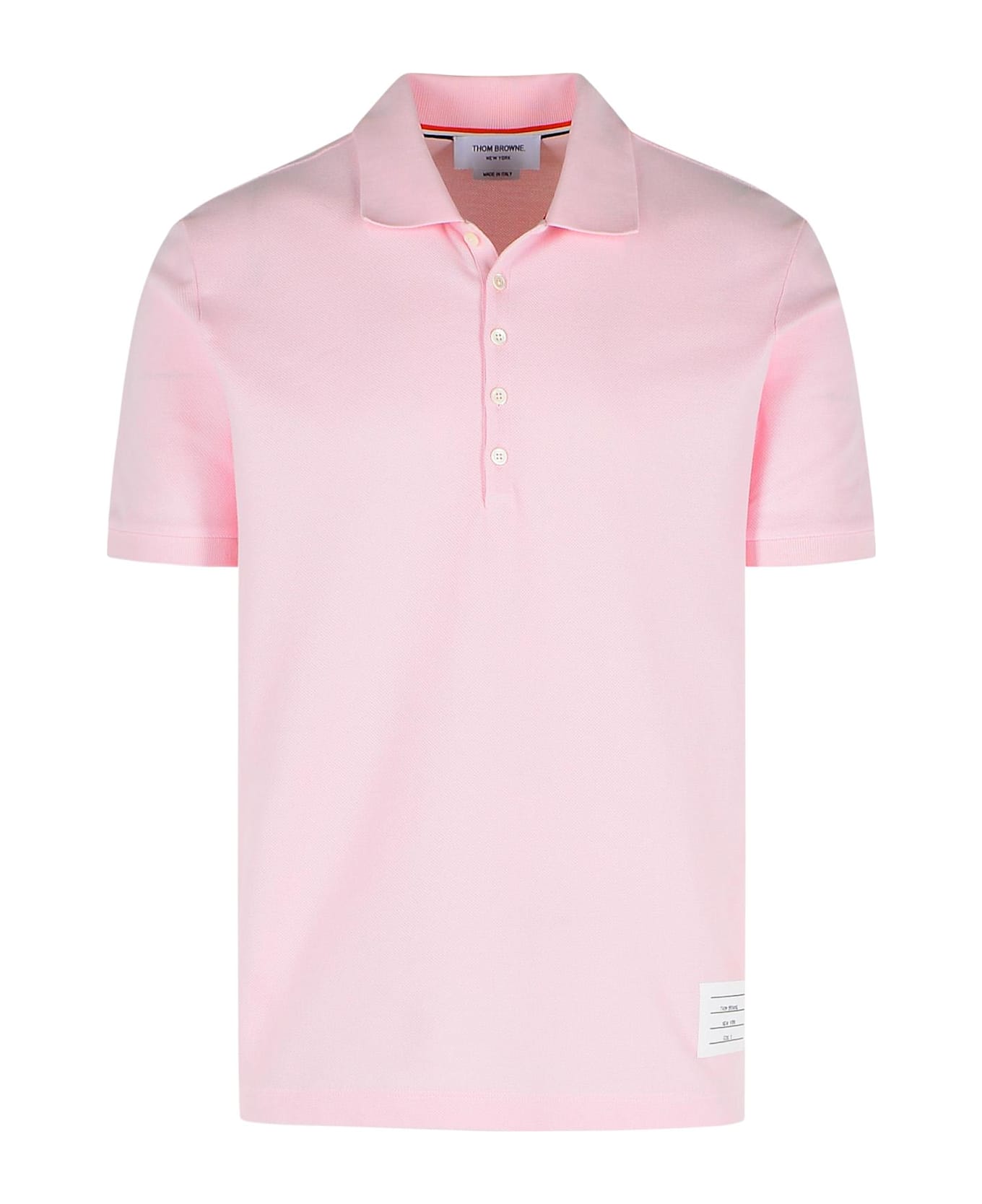 Thom Browne Pink Cotton Polo Shirt - Lt Pink