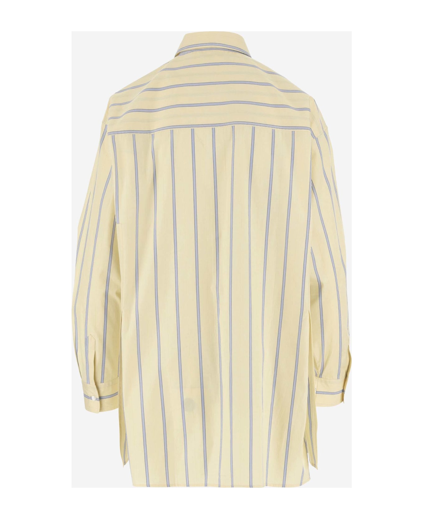 Aspesi Cotton Shirt With Striped Pattern - Yellow