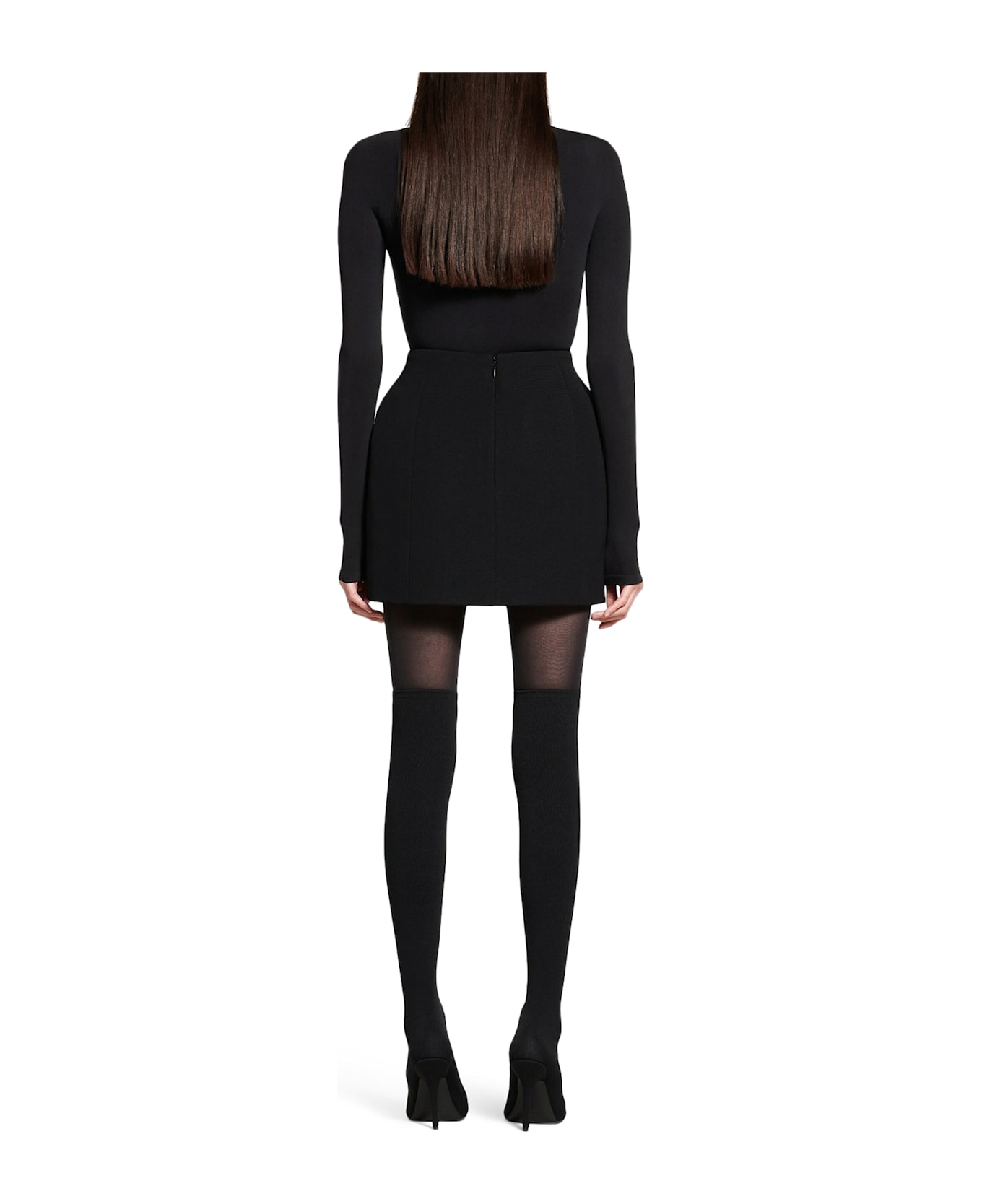 Balenciaga Hourglass Detail Mini Skirt - Black
