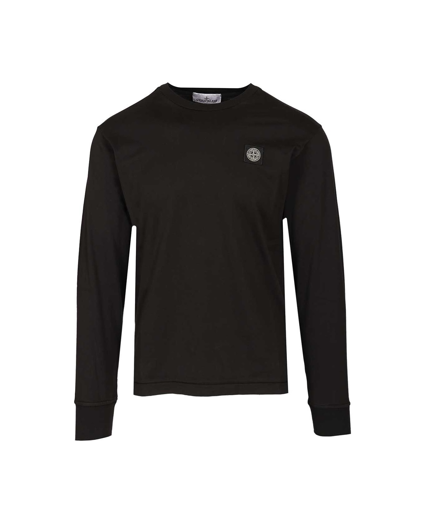 Stone Island Long-sleeved Cotton Jersey T-shirt - BLACK