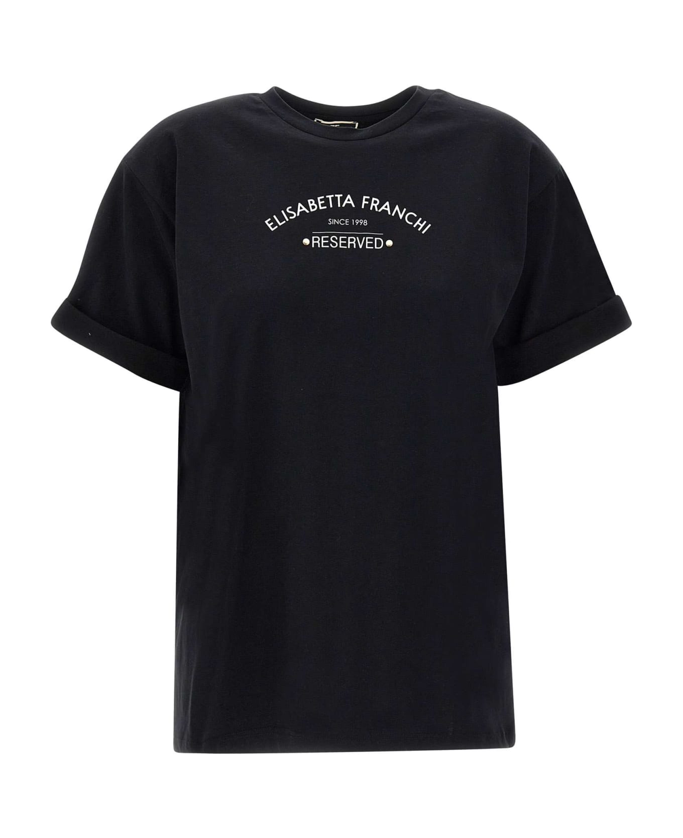 Elisabetta Franchi Cotton T-shirt - BLACK