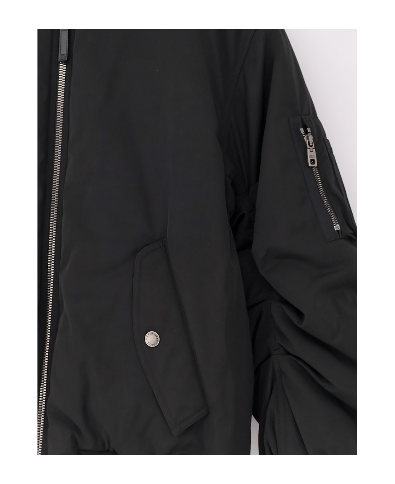 Dolce 
Gabbana Nylon Jacket With Wrinkled Effect - Black