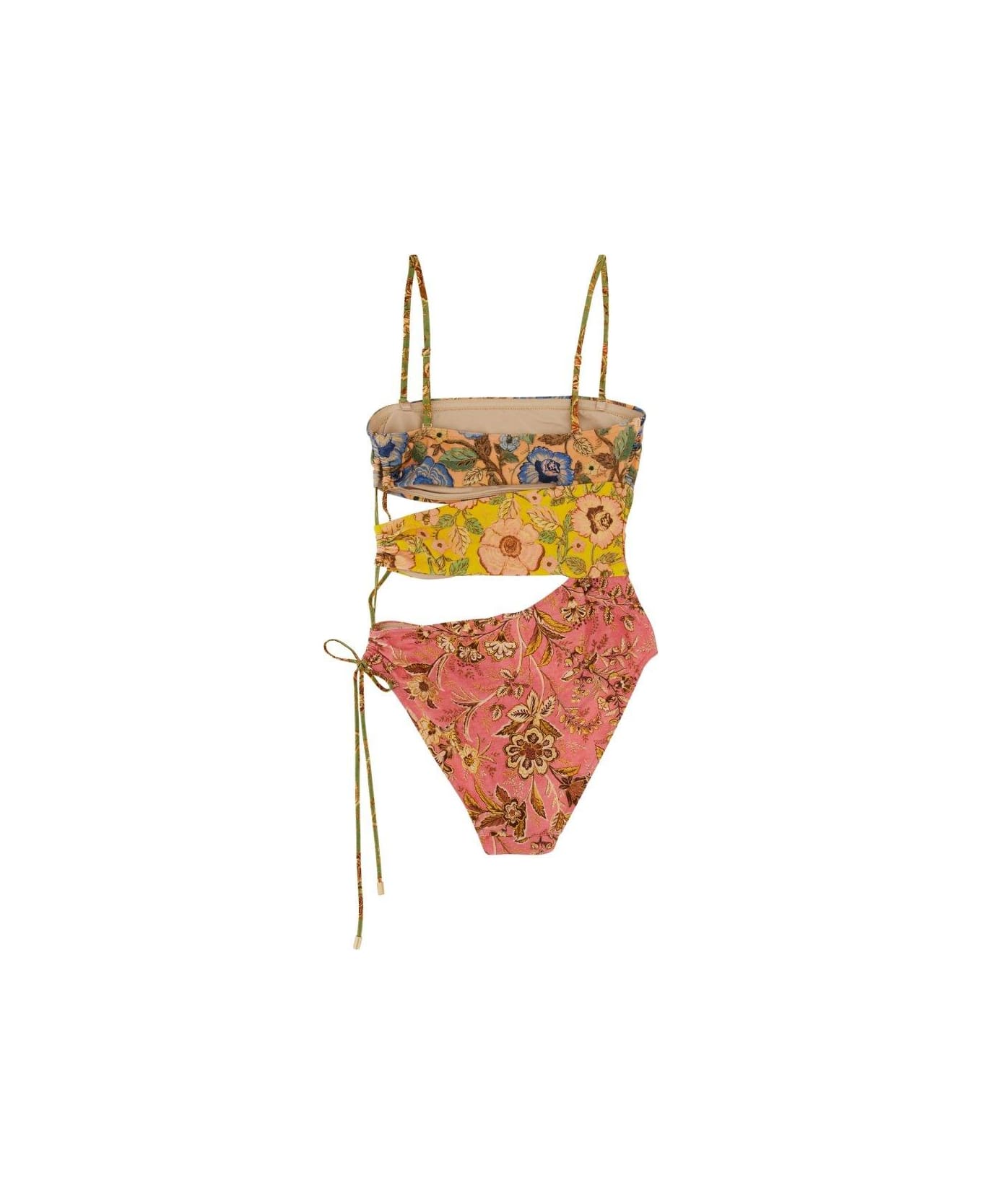 Zimmermann Floral Printed Cut-out One-piece Swimsuit - Spli Spiced 水着