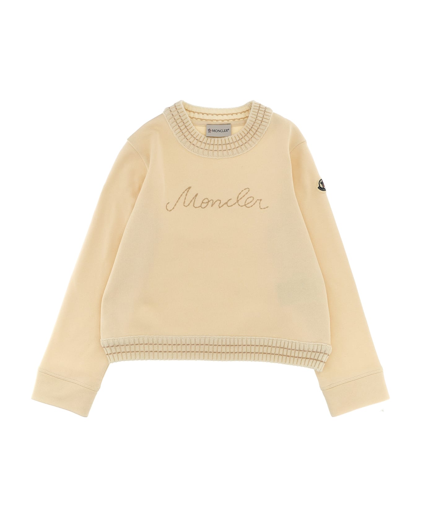 Moncler Logo Embroidery Sweatshirt - Beige