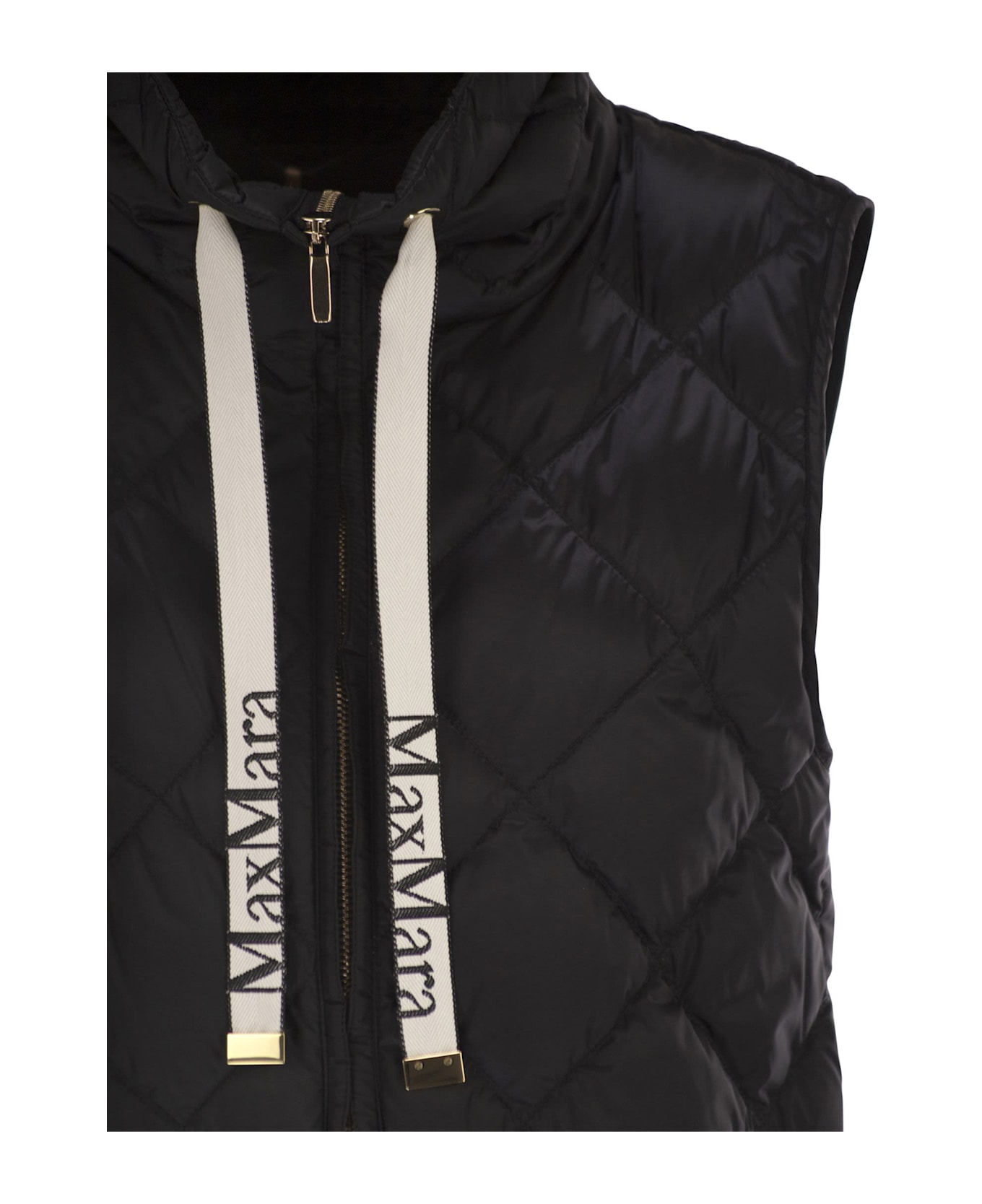 Max Mara The Cube Tegic - Drip-proof Canvas Padded Waistcoat - Black