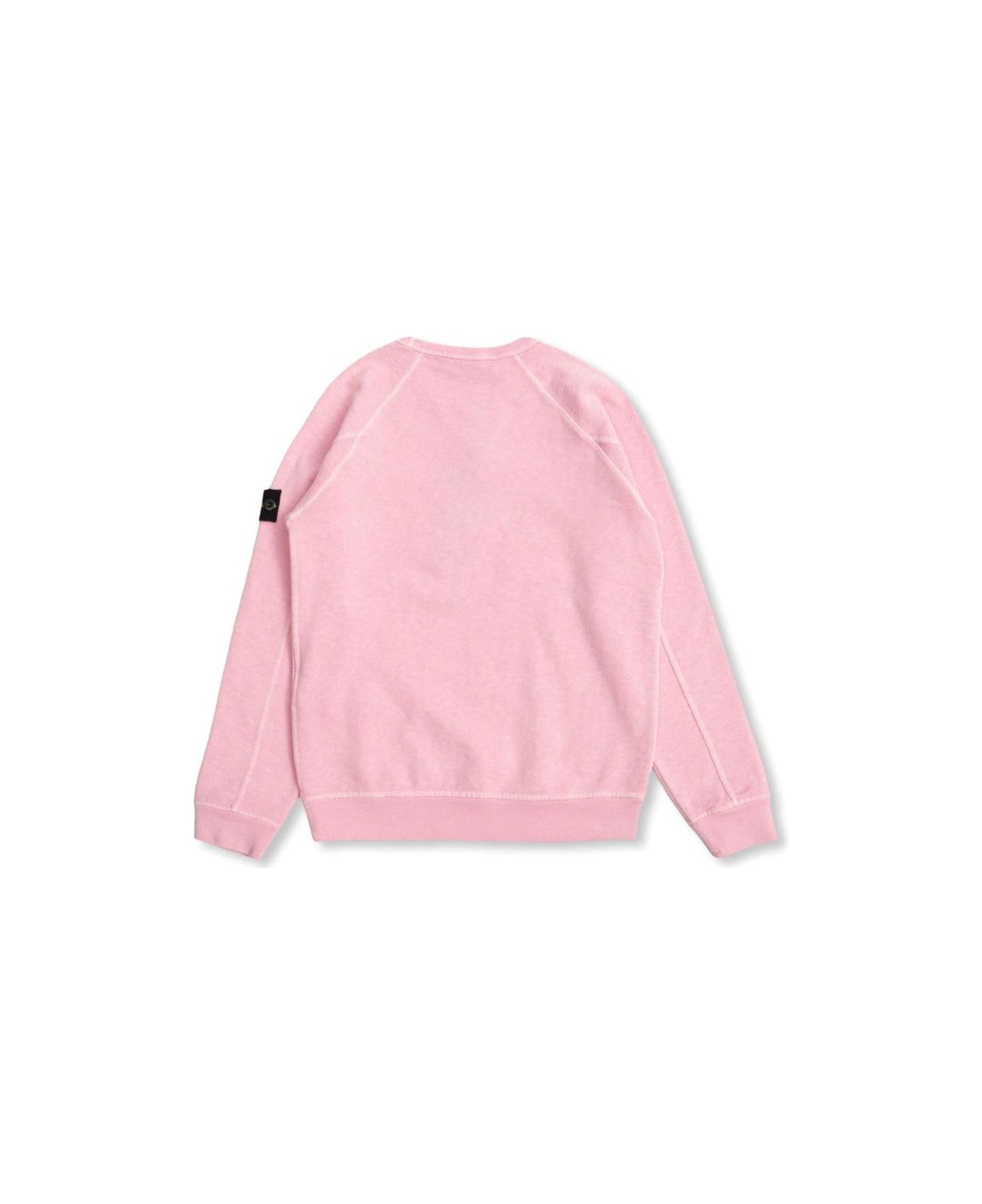 Stone Island Junior Compass-patch Crewneck Sweatshirt - Pink