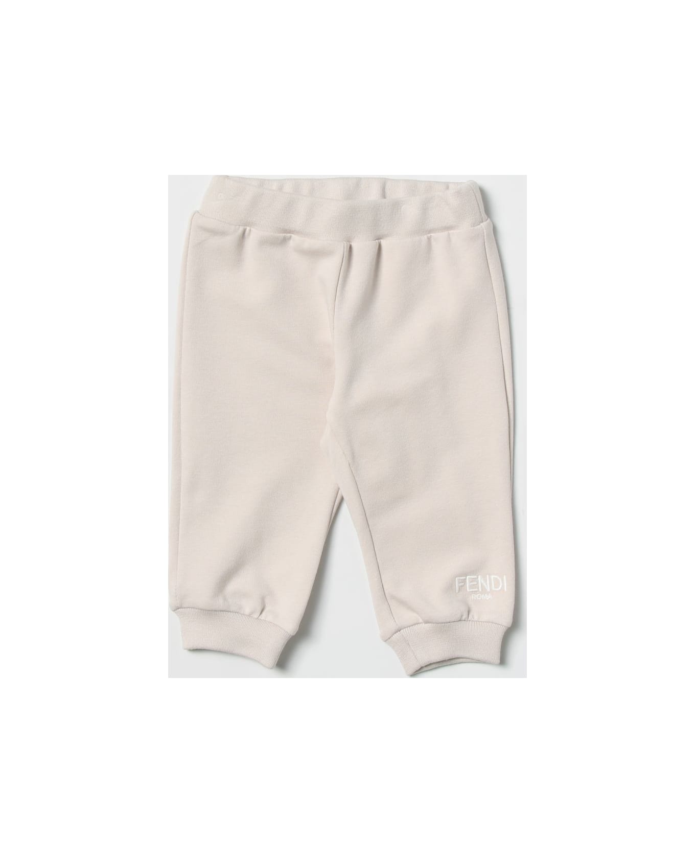 Fendi Trousers With Logo - Beige