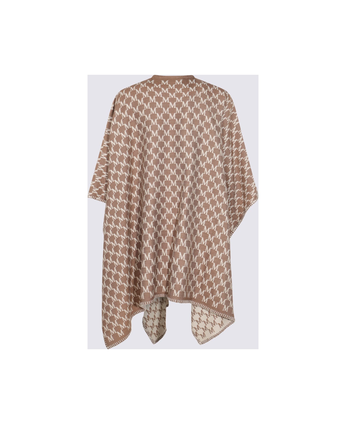 Max Mara Beige Wool Scarves - BIANCO/NOCE