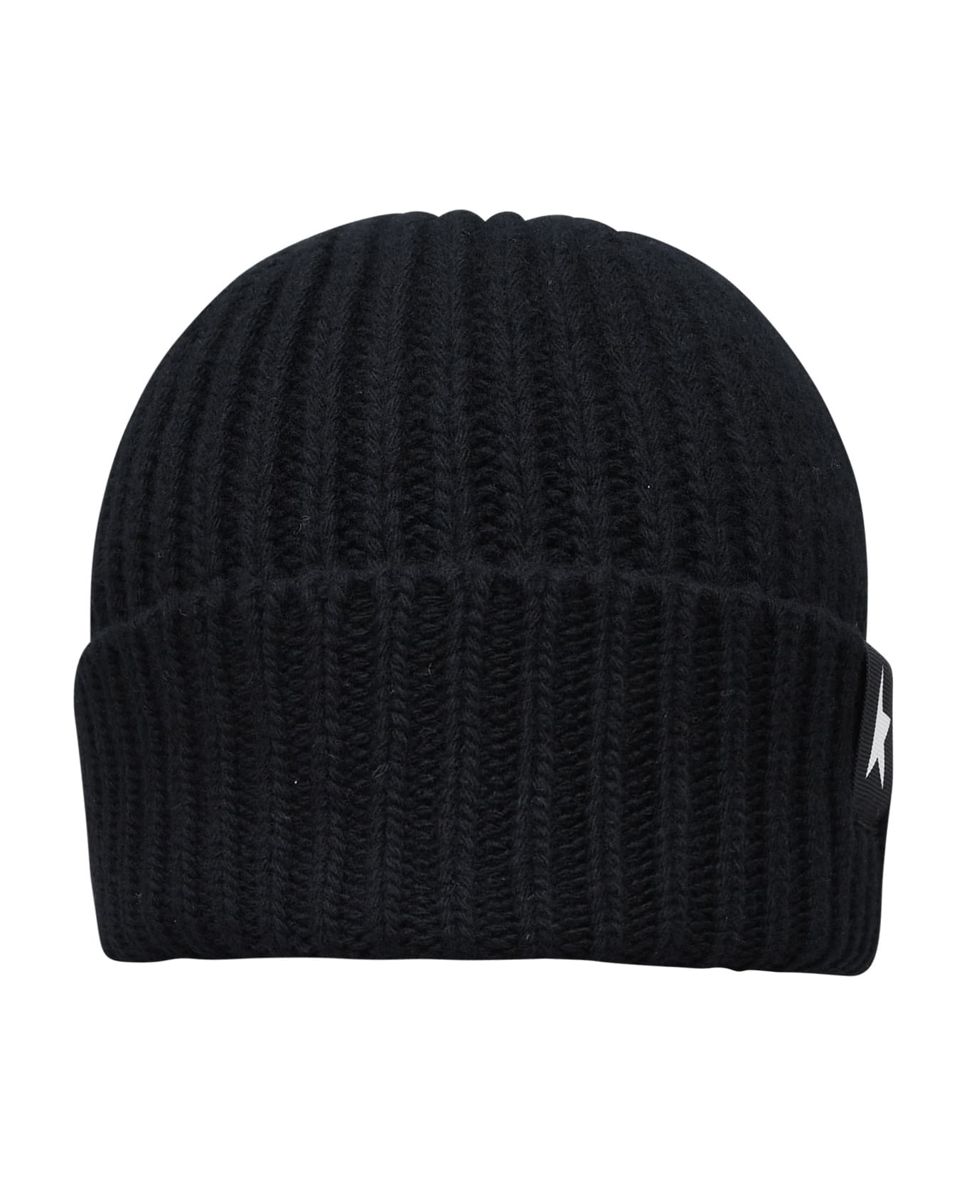 Golden Goose Black Wool Damian Star Beanie - BLACK