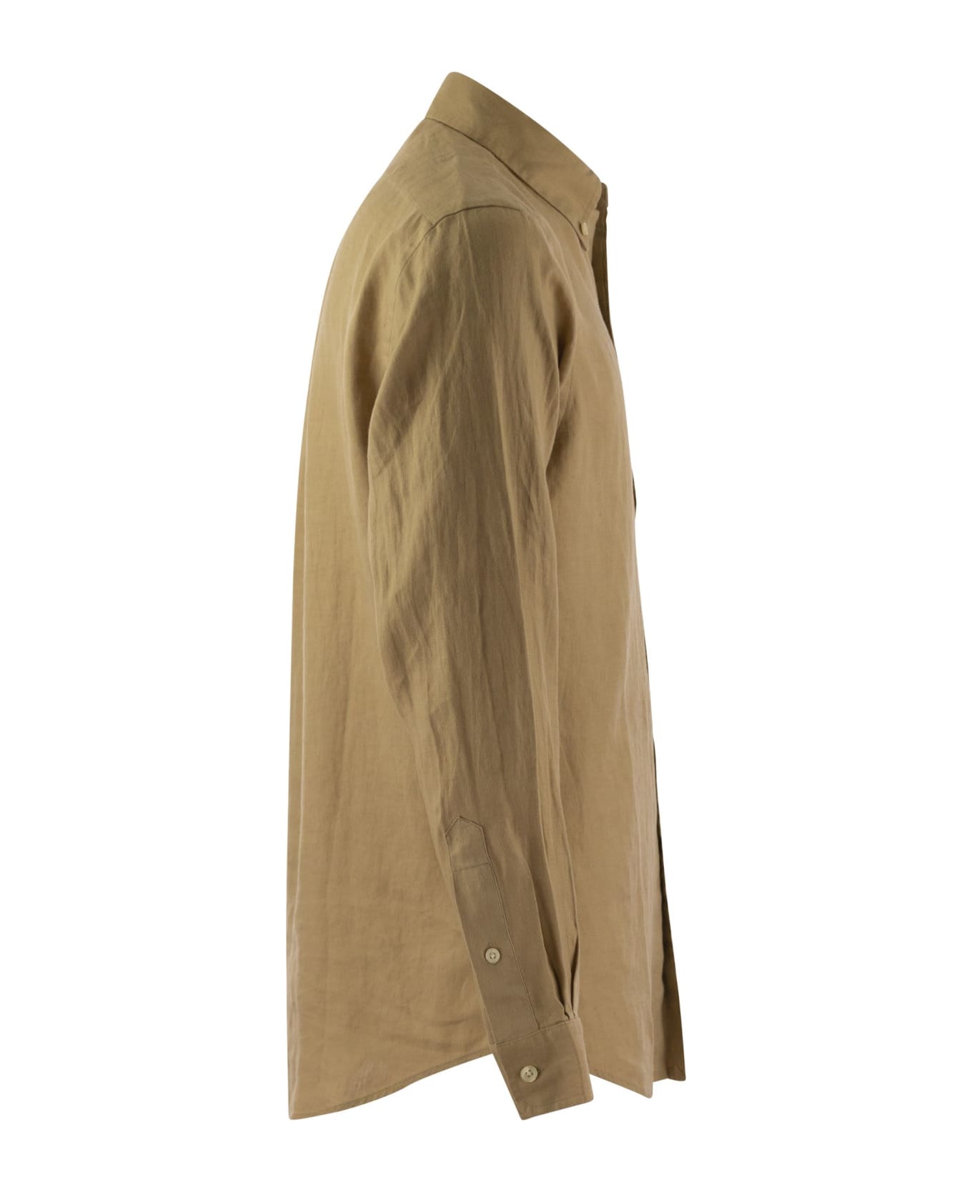 Ralph Lauren Custom-fit Linen Shirt - Beige/Khaki