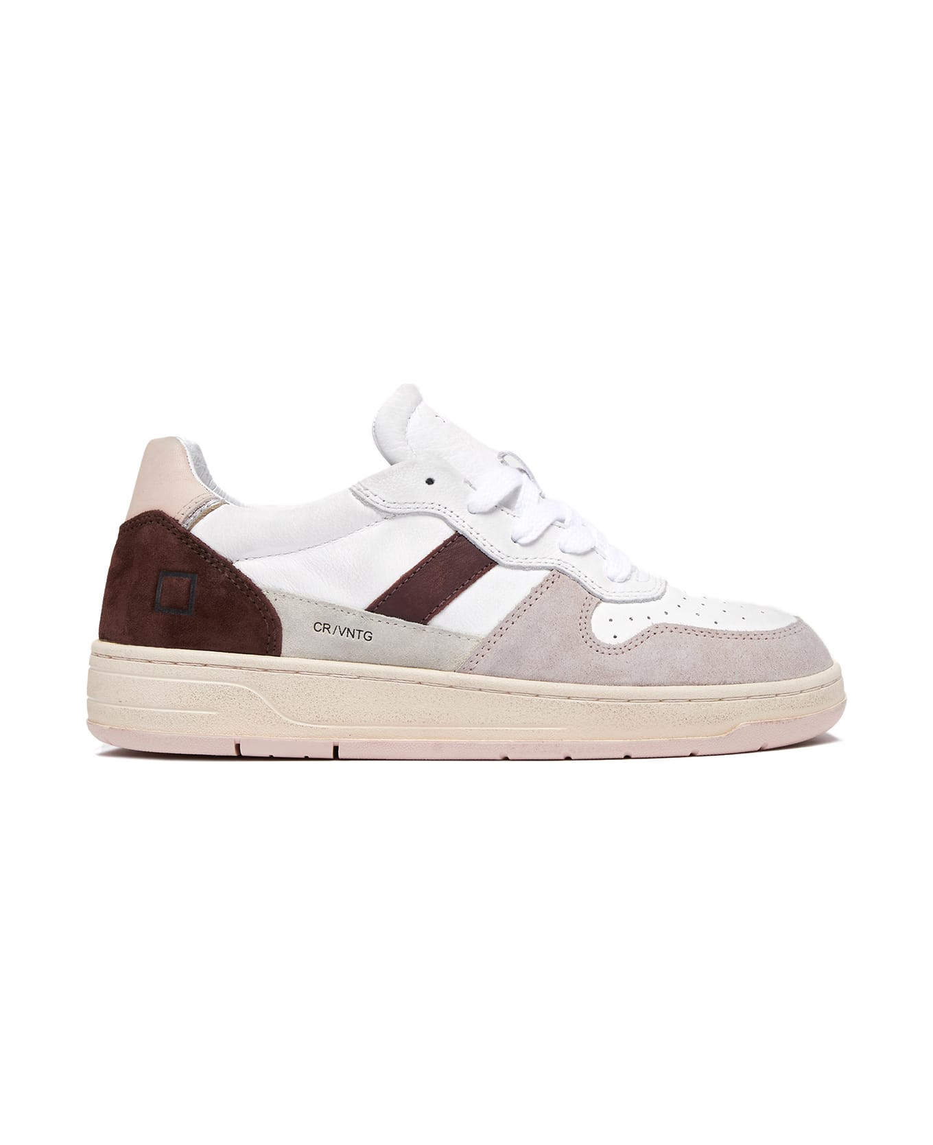 D.A.T.E. Court Women's Sneakers In Leather And Suede - WHITE PINK