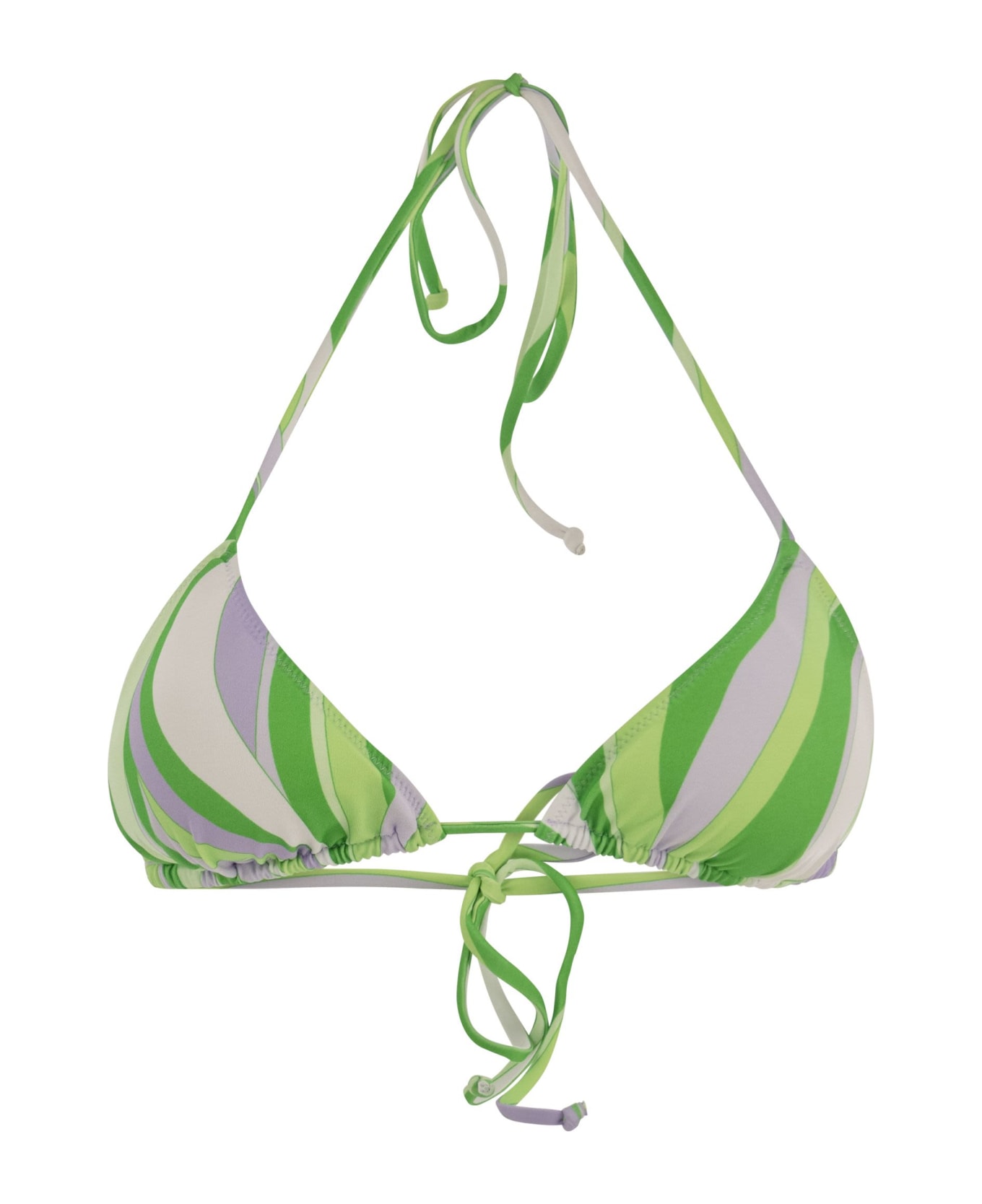 MC2 Saint Barth Women's Triangle Top With Wave Print - Green