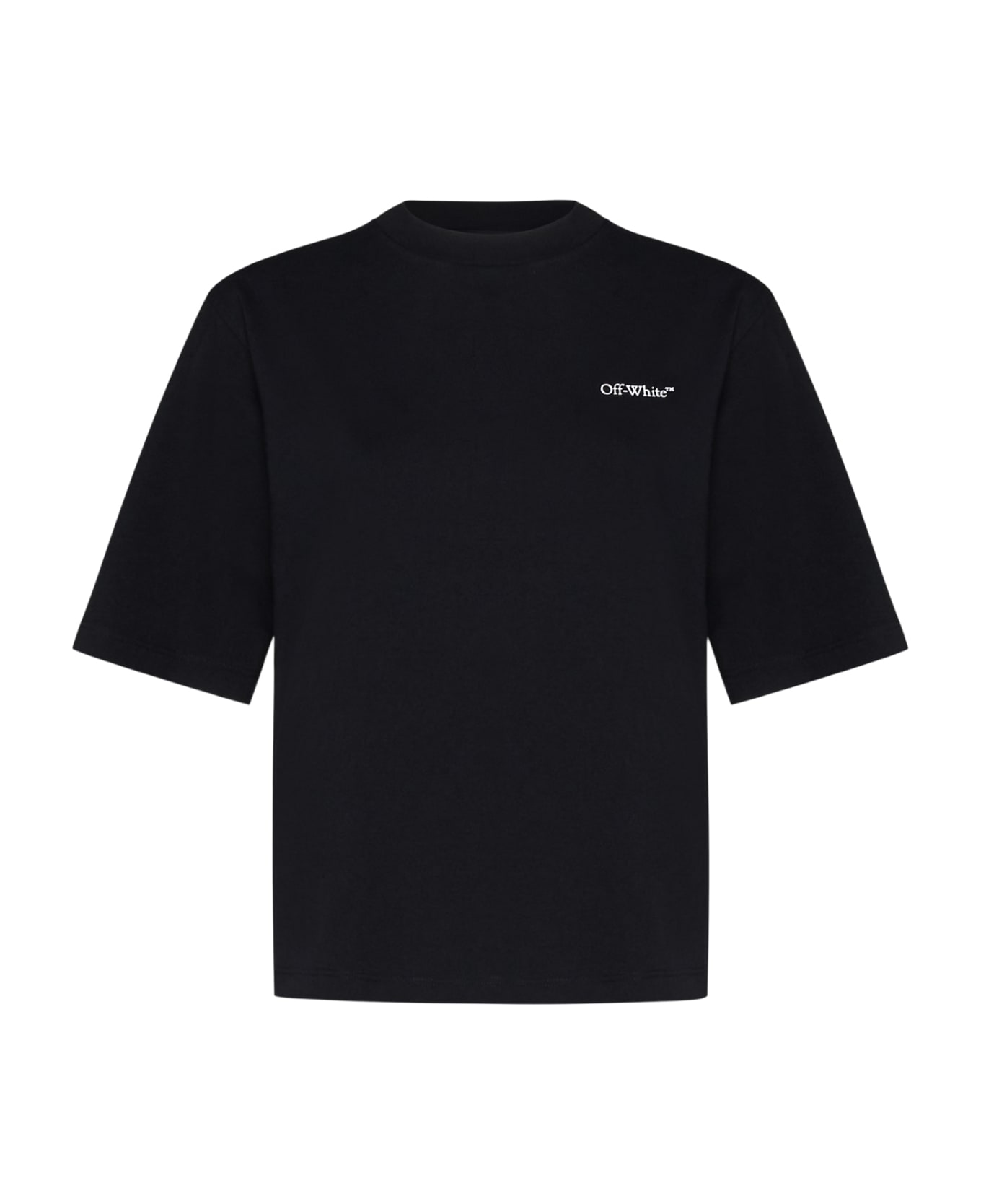 Off-White Logo Printed Crewneck T-shirt - Black Multicolor Tシャツ