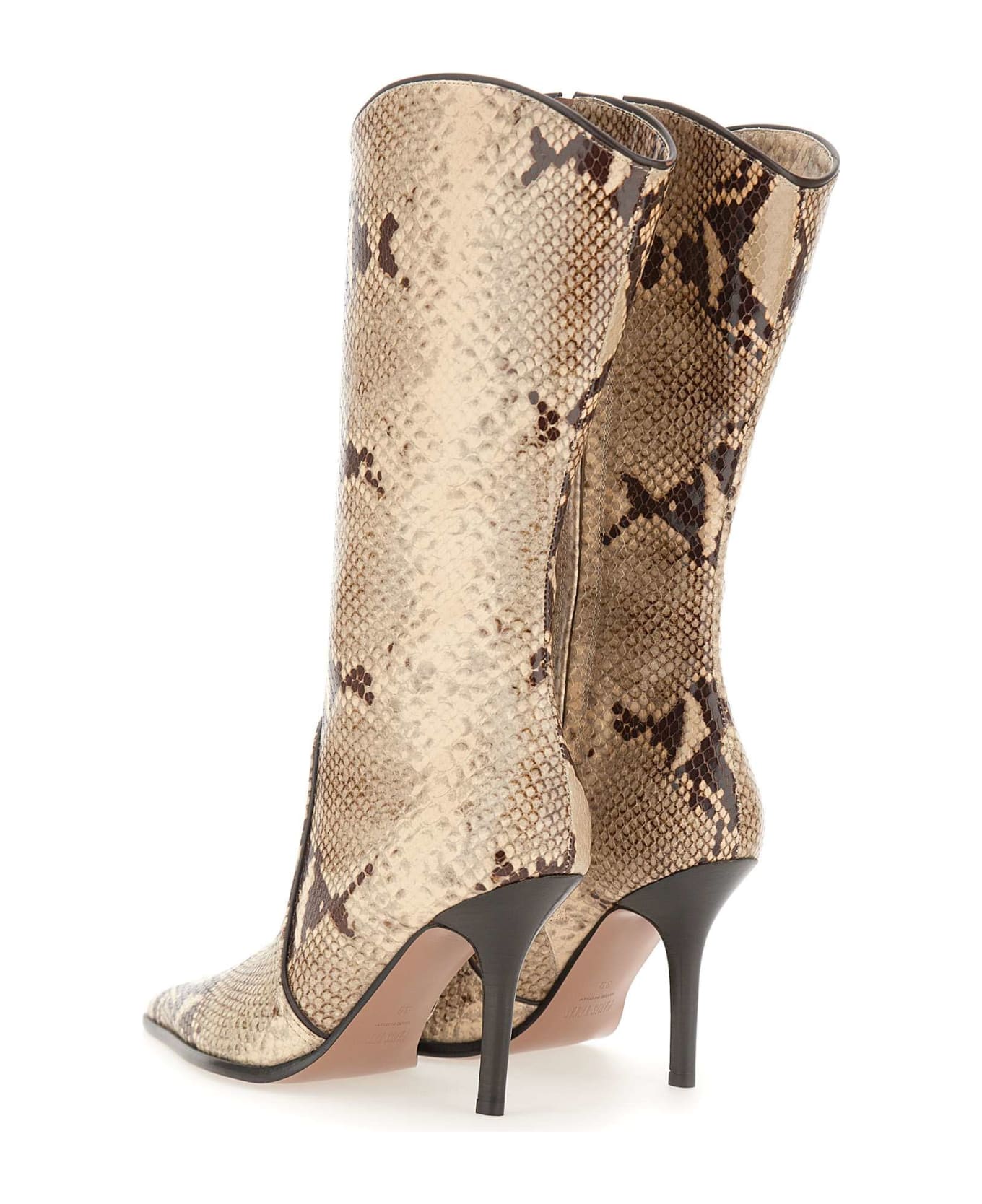 Paris Texas 'ahsley Midcalf' Leather Boots - BEIGE ブーツ