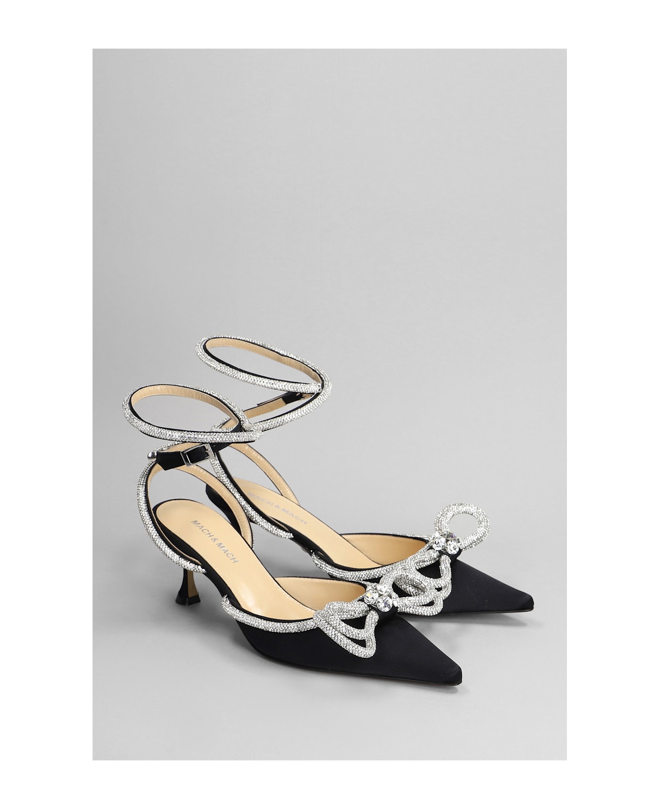 Mach & Mach Pumps In Black Silk - black