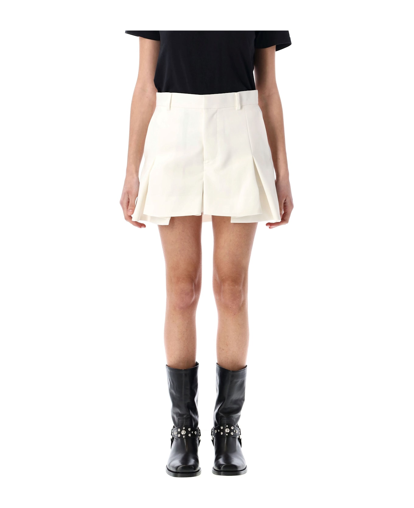 Sacai Pleated Shorts - WHITE